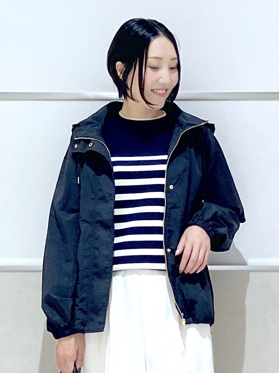 eriko さんの「Dessin｜【1枚でサマになる/洗濯機ＯＫ】レイヤード風 配色クルーネックニット」を使ったコーディネート