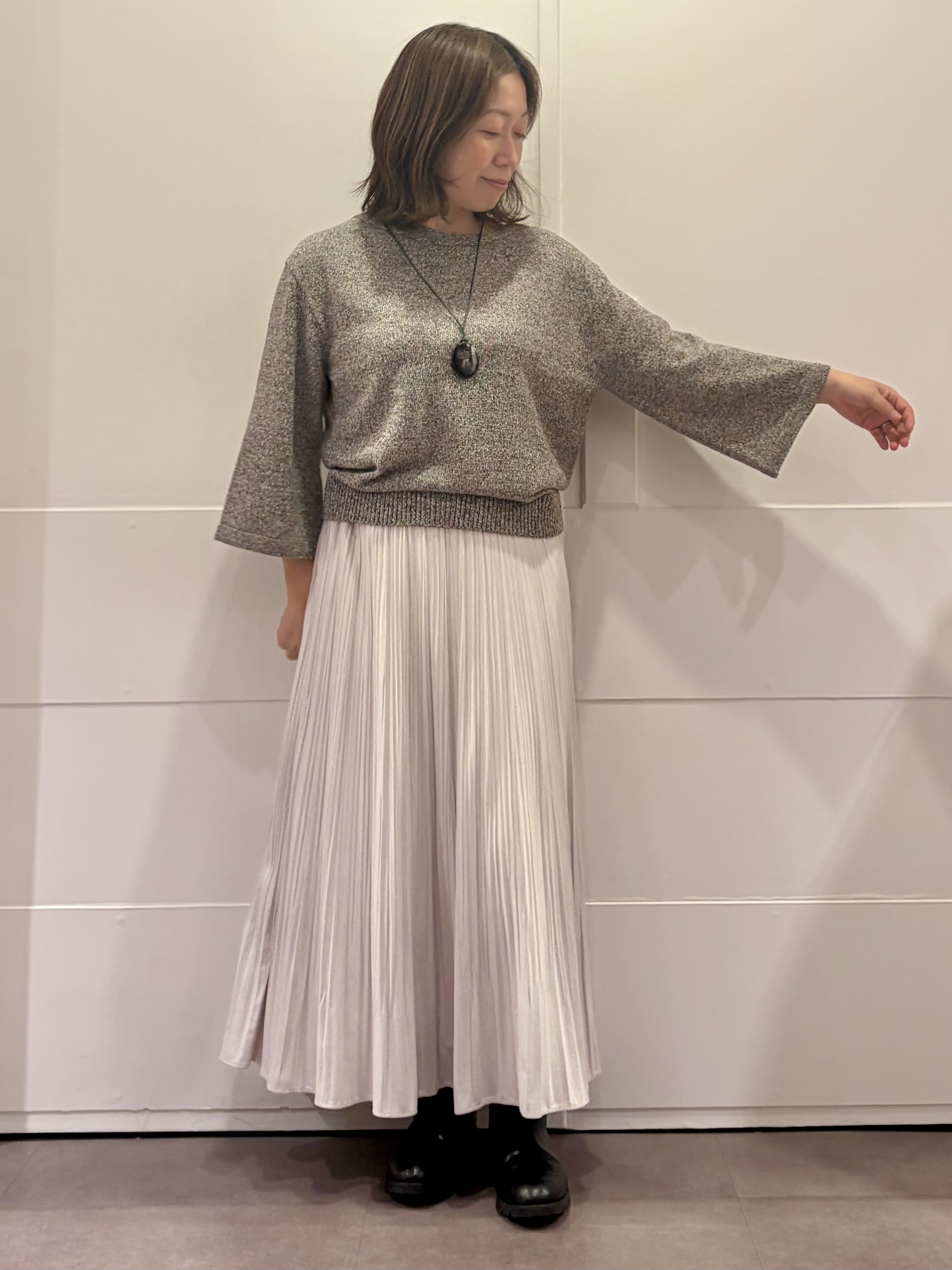 TOKOさんの「UNTITLED｜【アンサンブル可/手洗い可】杢調プルオーバーニット」を使ったコーディネート