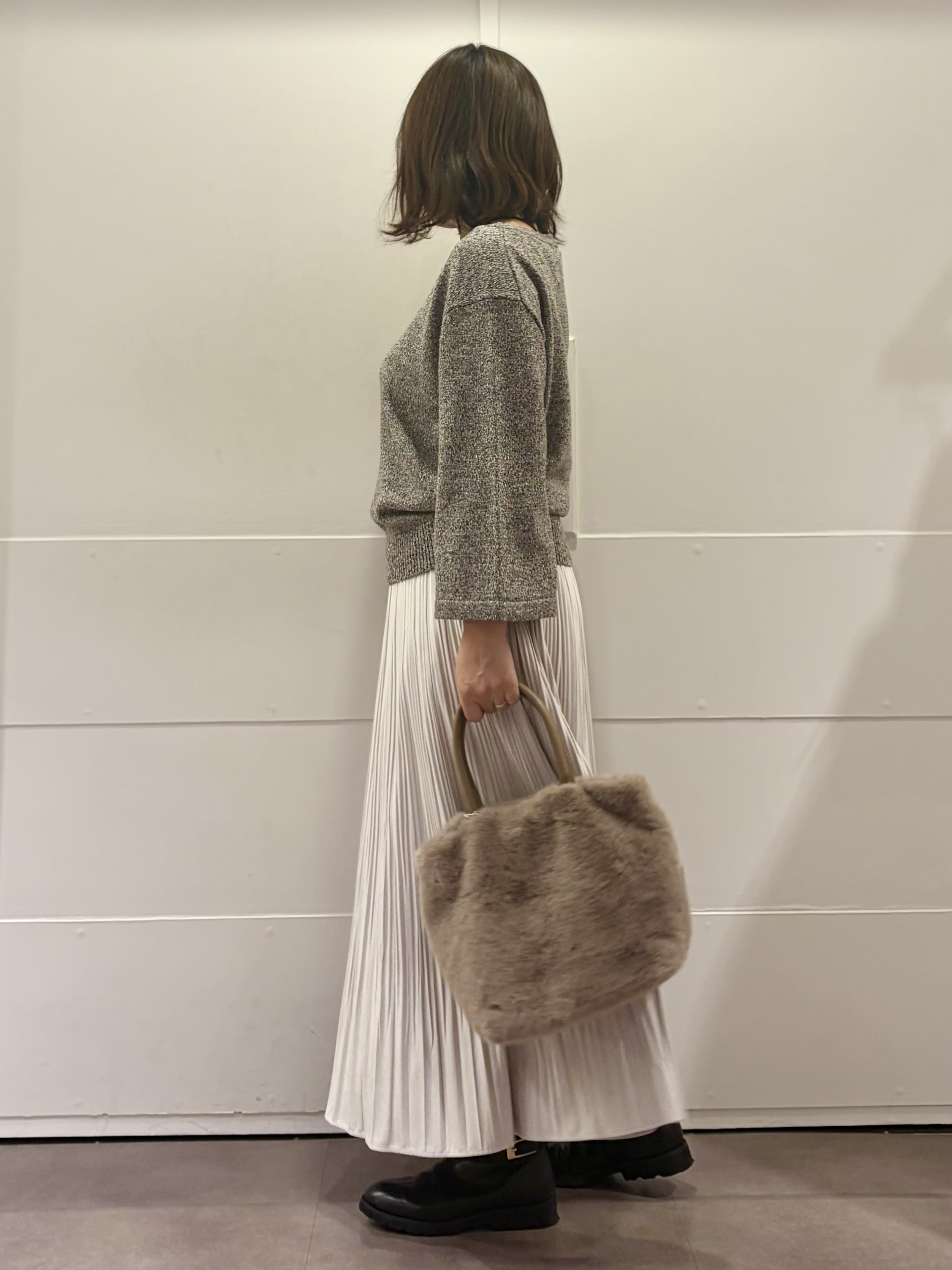 TOKOさんの「UNTITLED｜【アンサンブル可/手洗い可】杢調プルオーバーニット」を使ったコーディネート