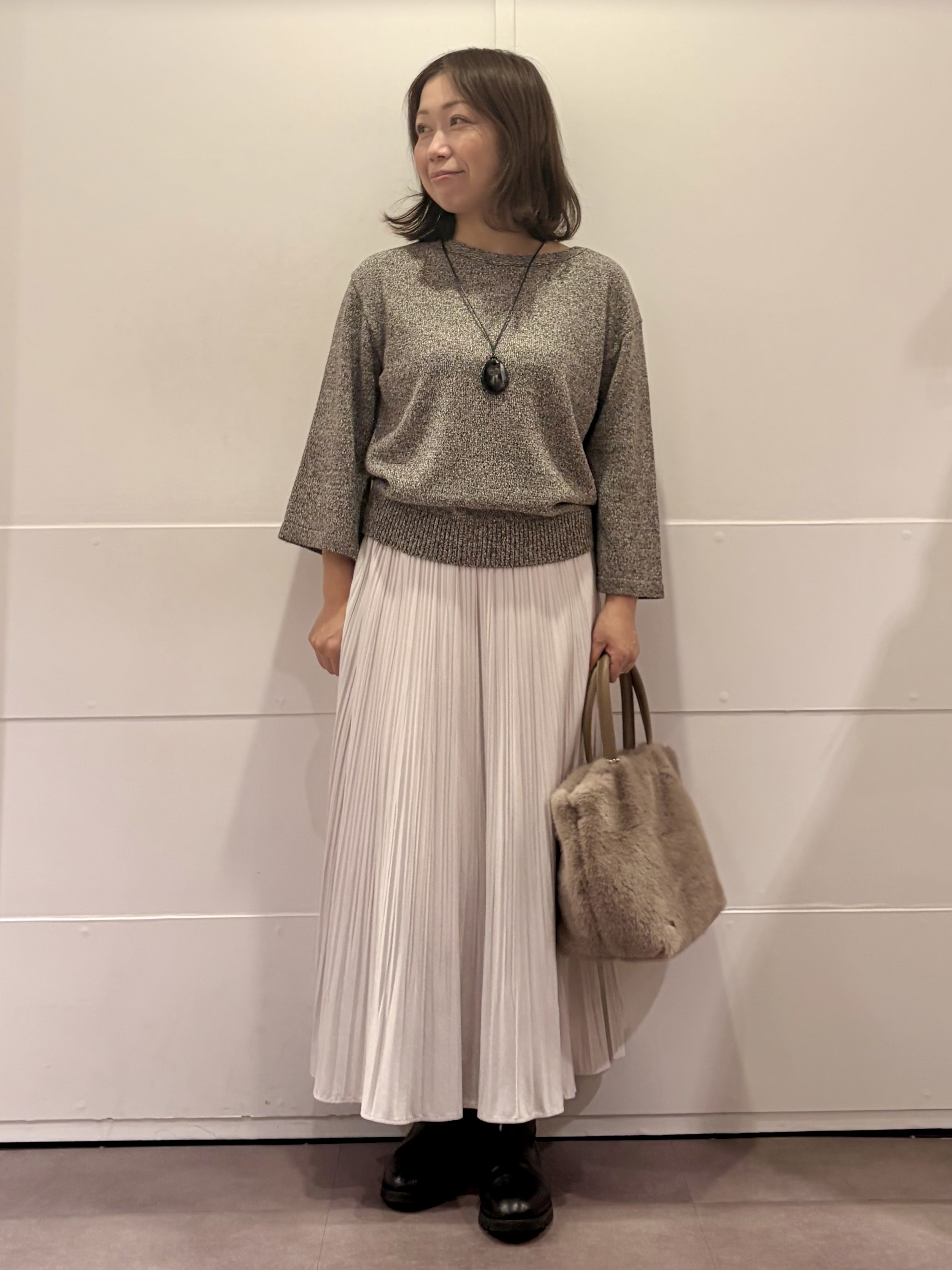 TOKOさんの「UNTITLED｜【アンサンブル可/手洗い可】杢調プルオーバーニット」を使ったコーディネート