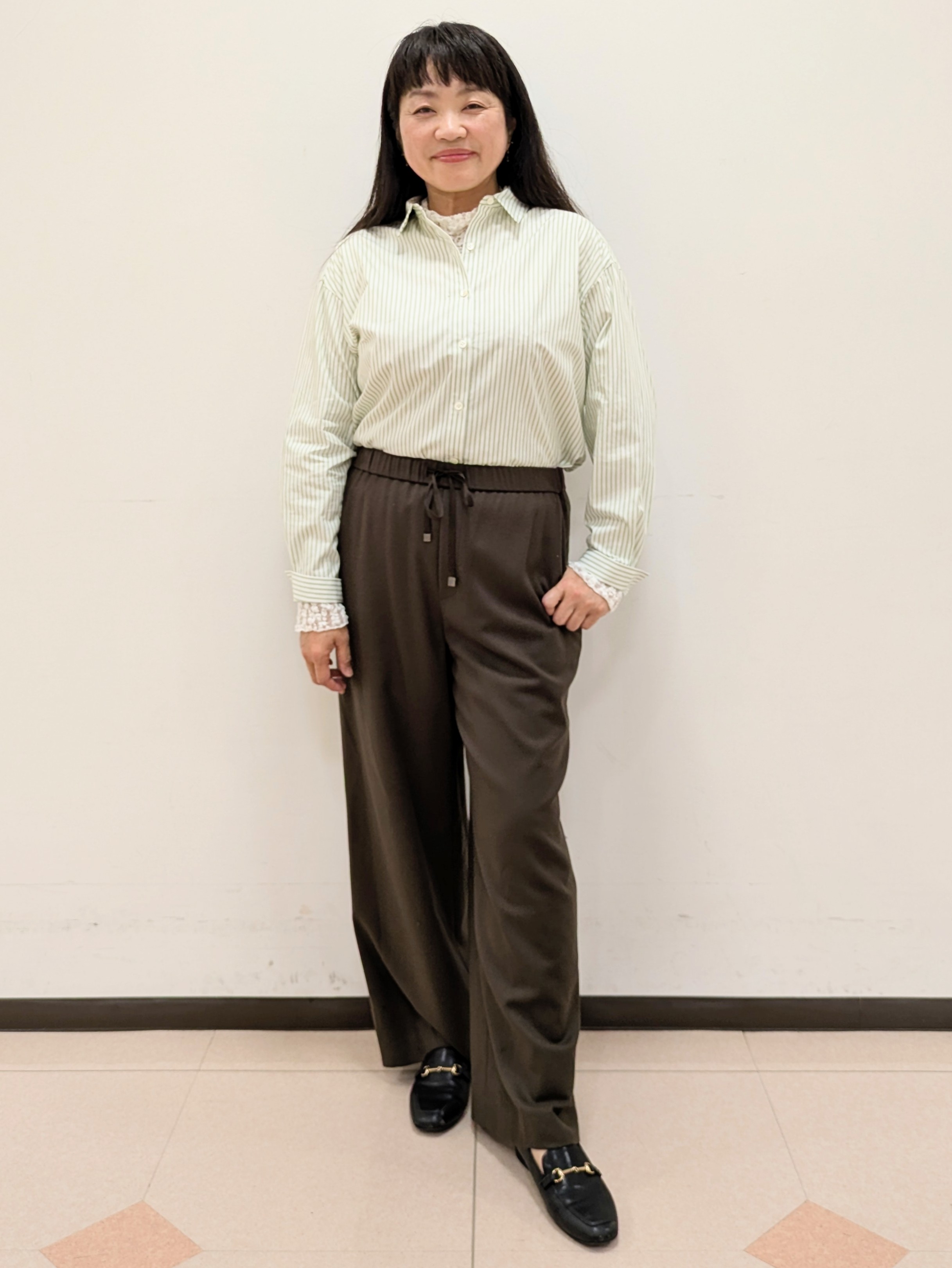 ともさんの「UNTITLED｜【セットアップ可/秋羽織り】ウールダブルジャケット」を使ったコーディネート
