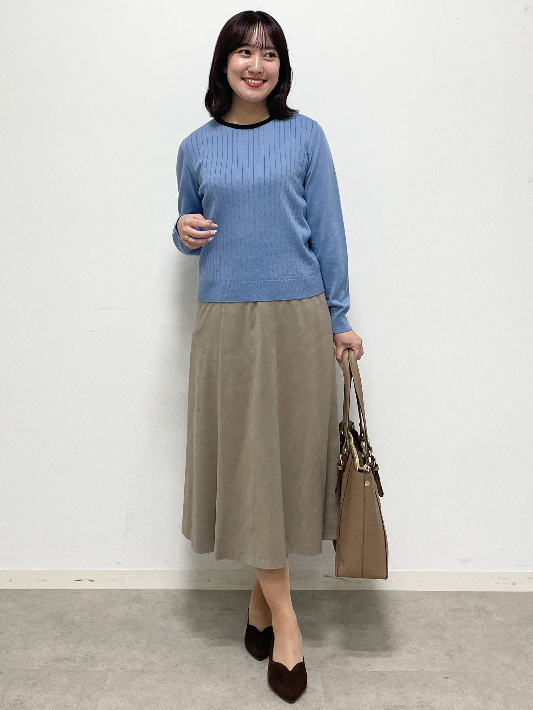 yukariさんの「Reflect｜【通勤】フェイクスエードフレアスカート」を使ったコーディネート