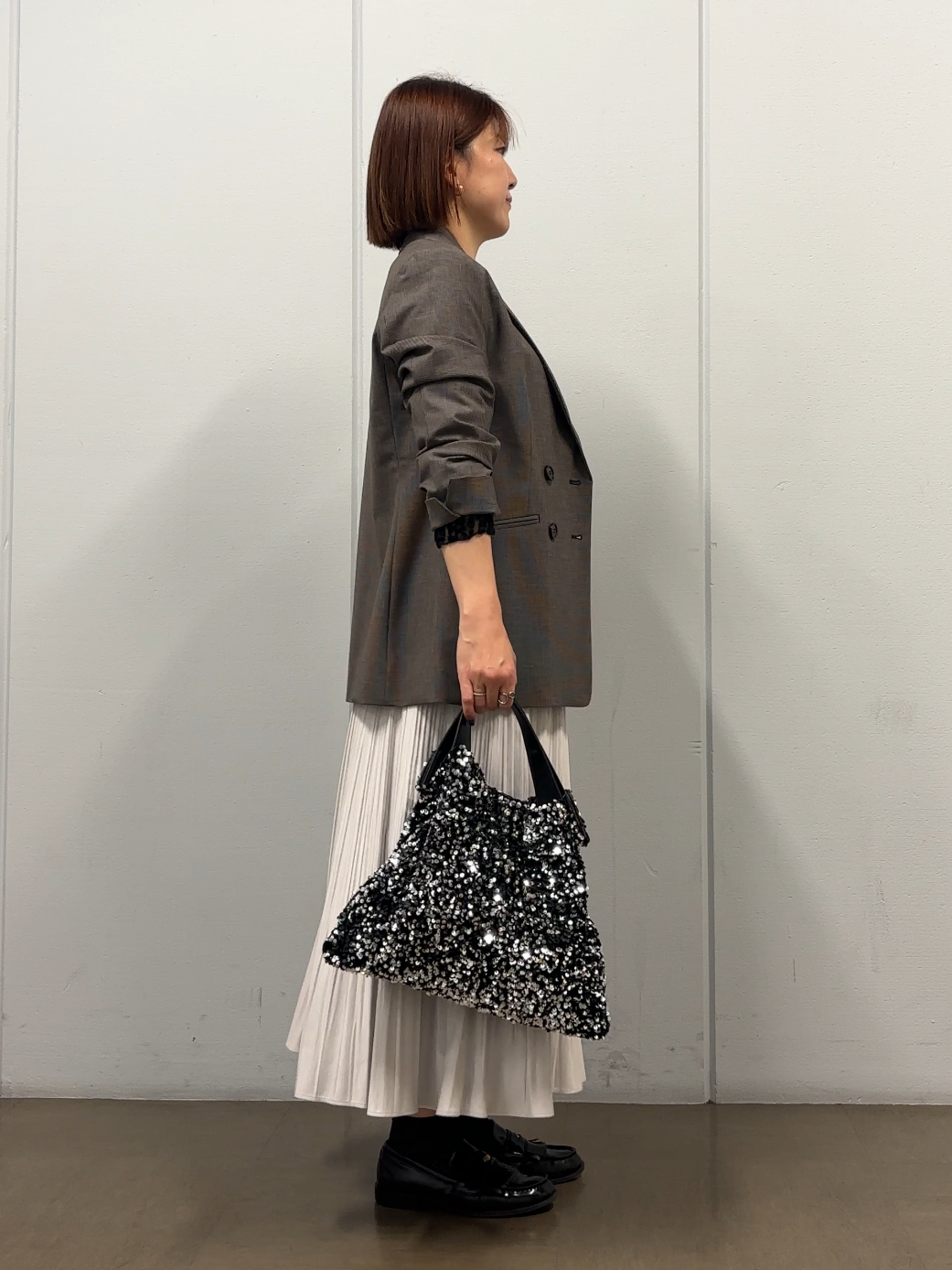 SaKiさんの「UNTITLED｜【セットアップ可/秋羽織り/お仕事スーツ】ウールブレンドダブルジャケット」を使ったコーディネート