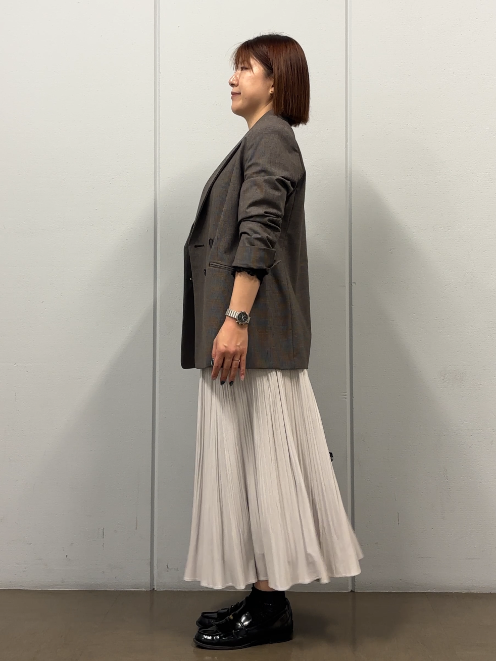 SaKiさんの「UNTITLED｜【セットアップ可/秋羽織り/お仕事スーツ】ウールブレンドダブルジャケット」を使ったコーディネート