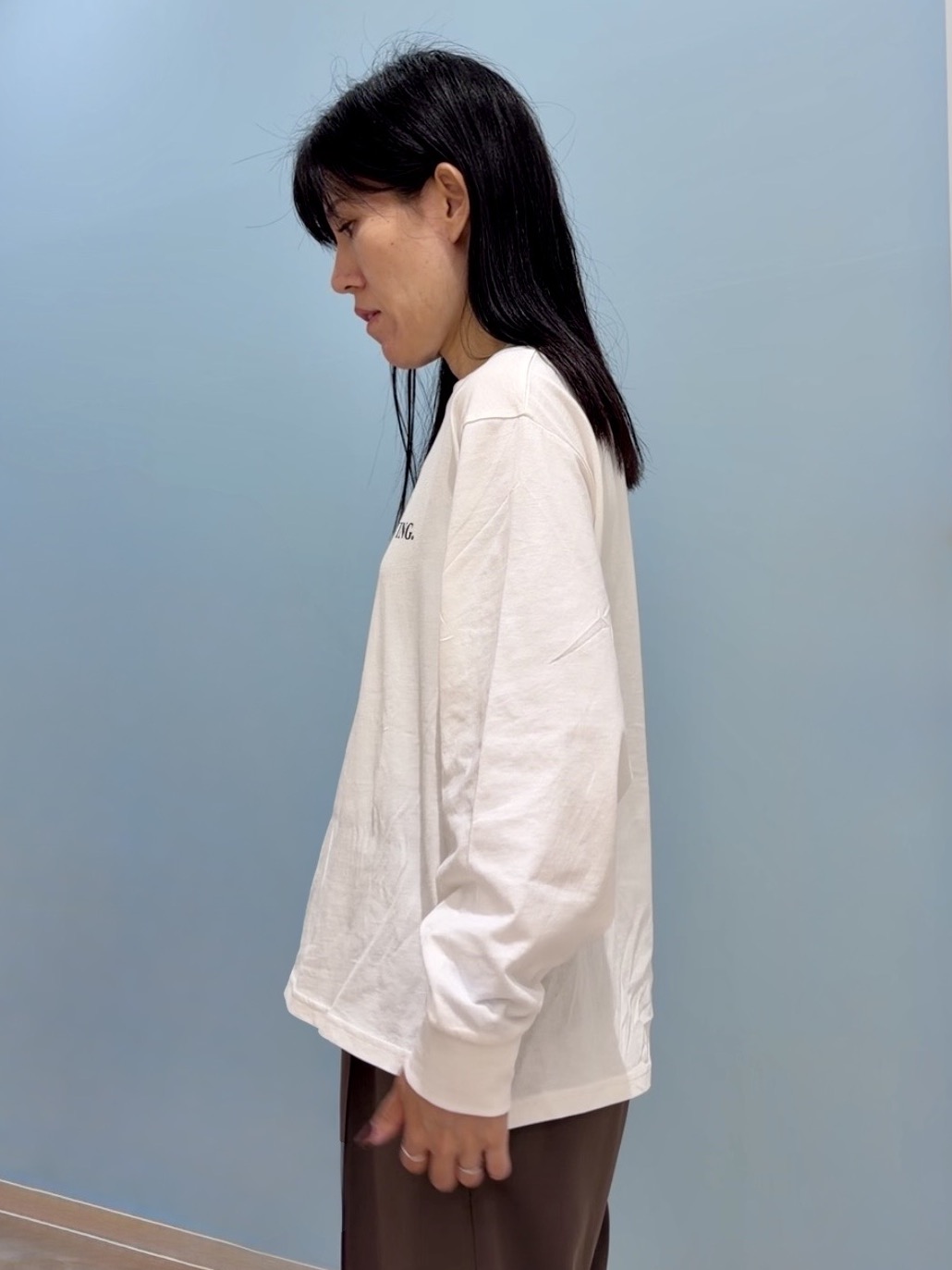 大西直穂さんの「SHOO･LA･RUE｜【洗濯後しわになりにくい/S-LL】気分で選ぶ 大人のデイリー使いに ベーシックシャツ」を使ったコーディネート