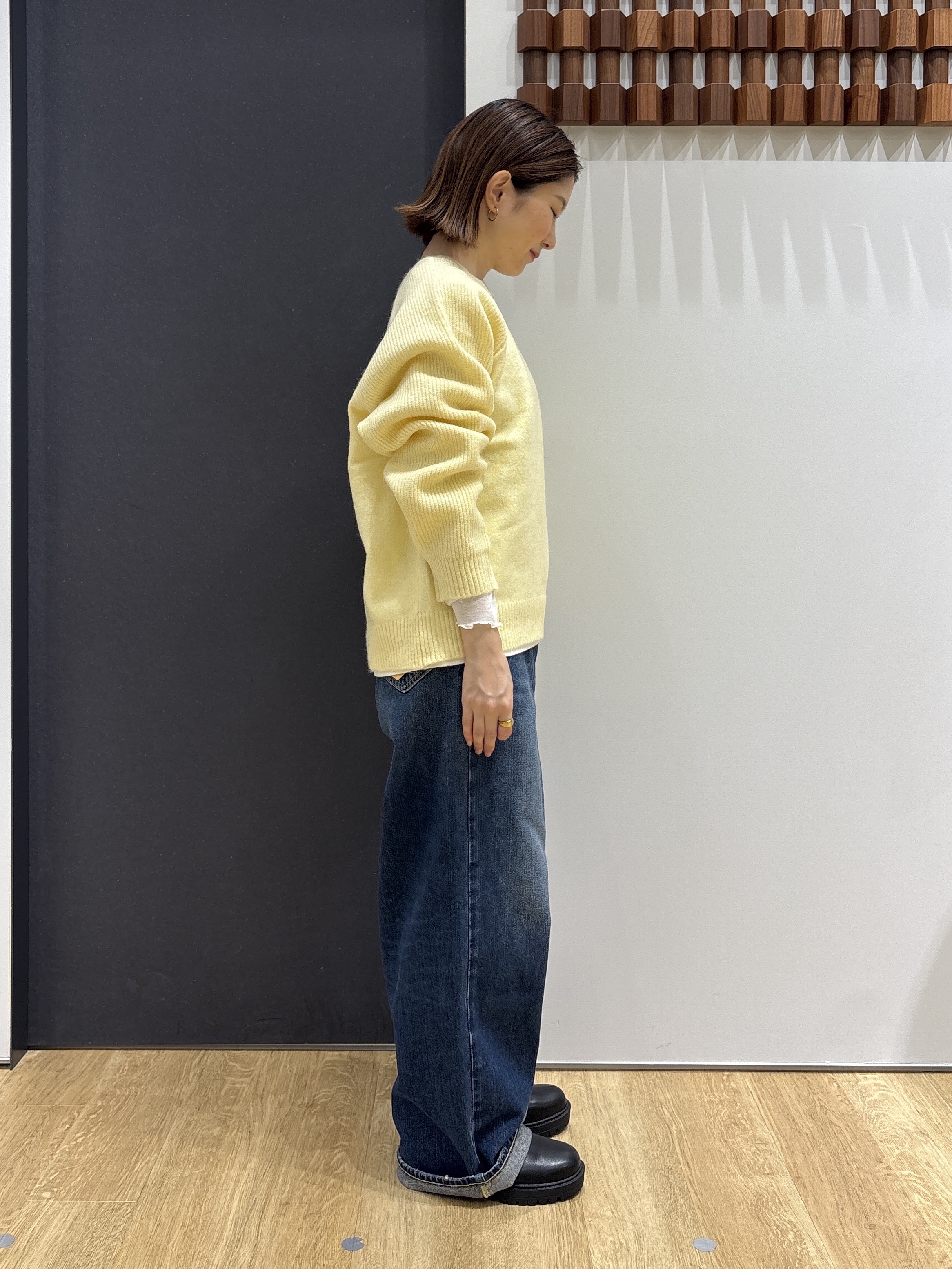 risaさんの「Dessin｜【洗濯機OK/サスティナブル/6色展開】編地切替ラグラン ニットプルオーバー」を使ったコーディネート
