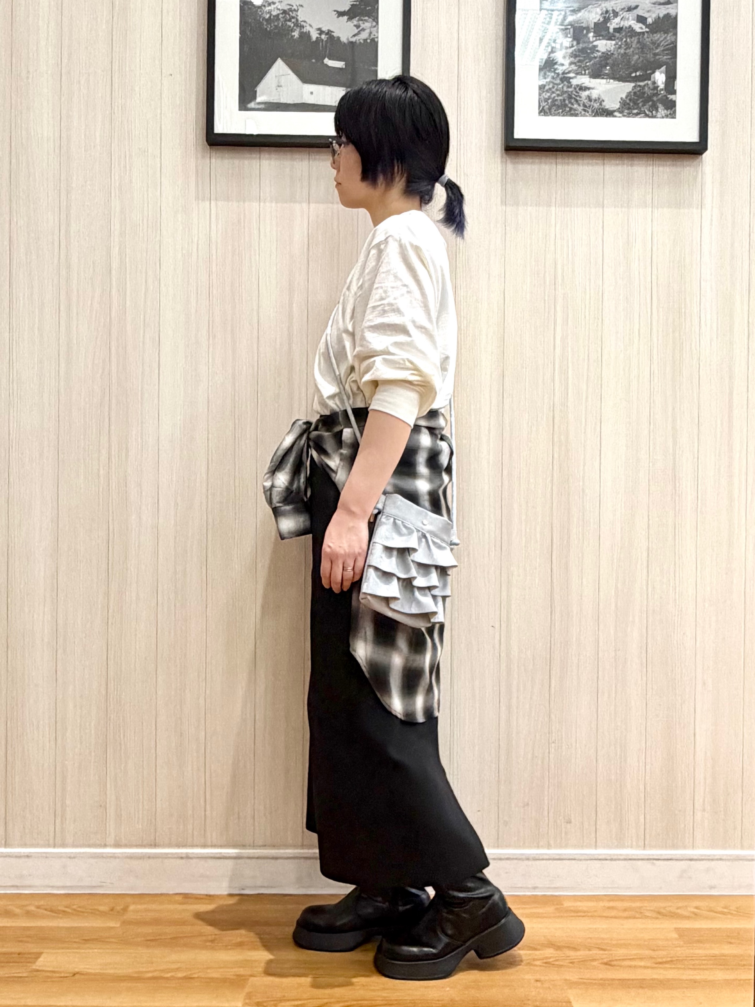 ユ（yu）さんの「SHOO･LA･RUE｜【洗濯後しわになりにくい/S-LL】気分で選ぶ 大人のデイリー使いに ベーシックシャツ」を使ったコーディネート