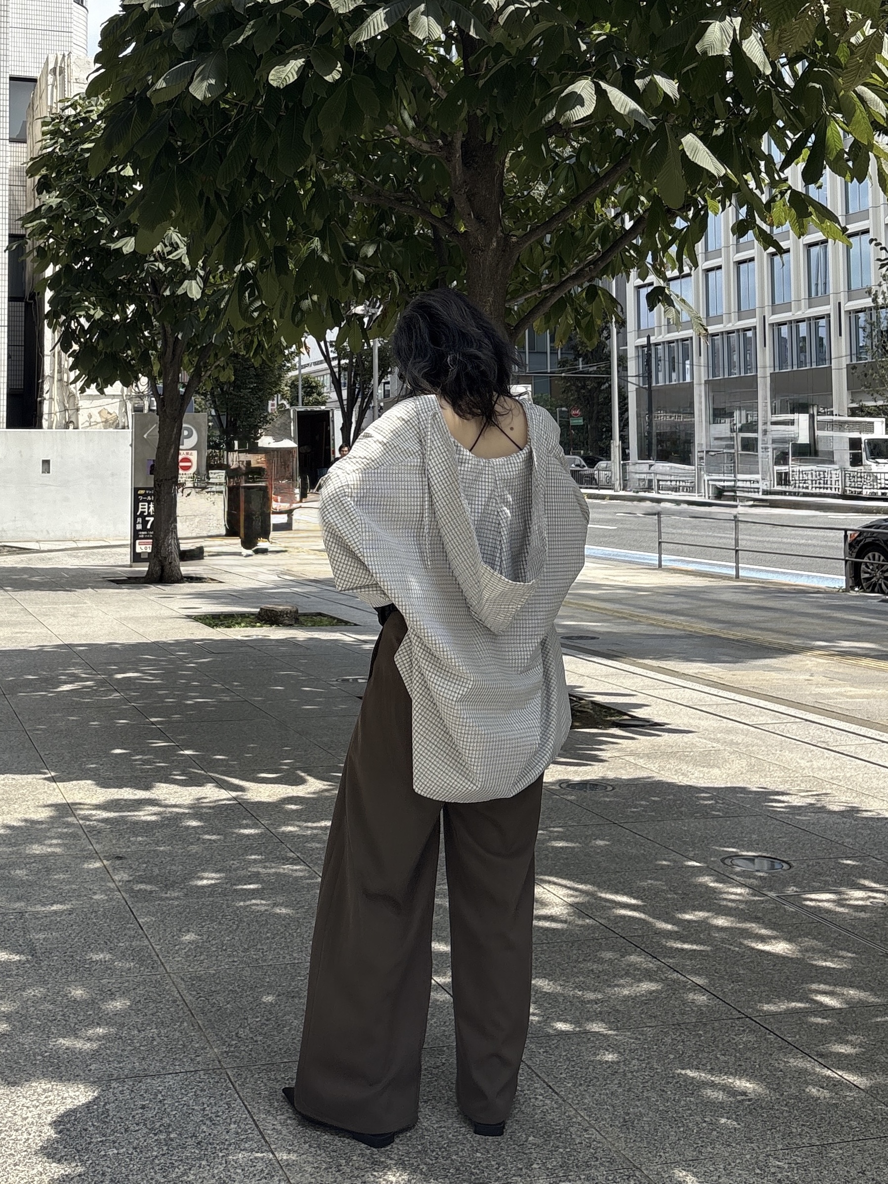 kotakiさんの「INDIVI｜チェックフーディオーバーシャツ」を使ったコーディネート