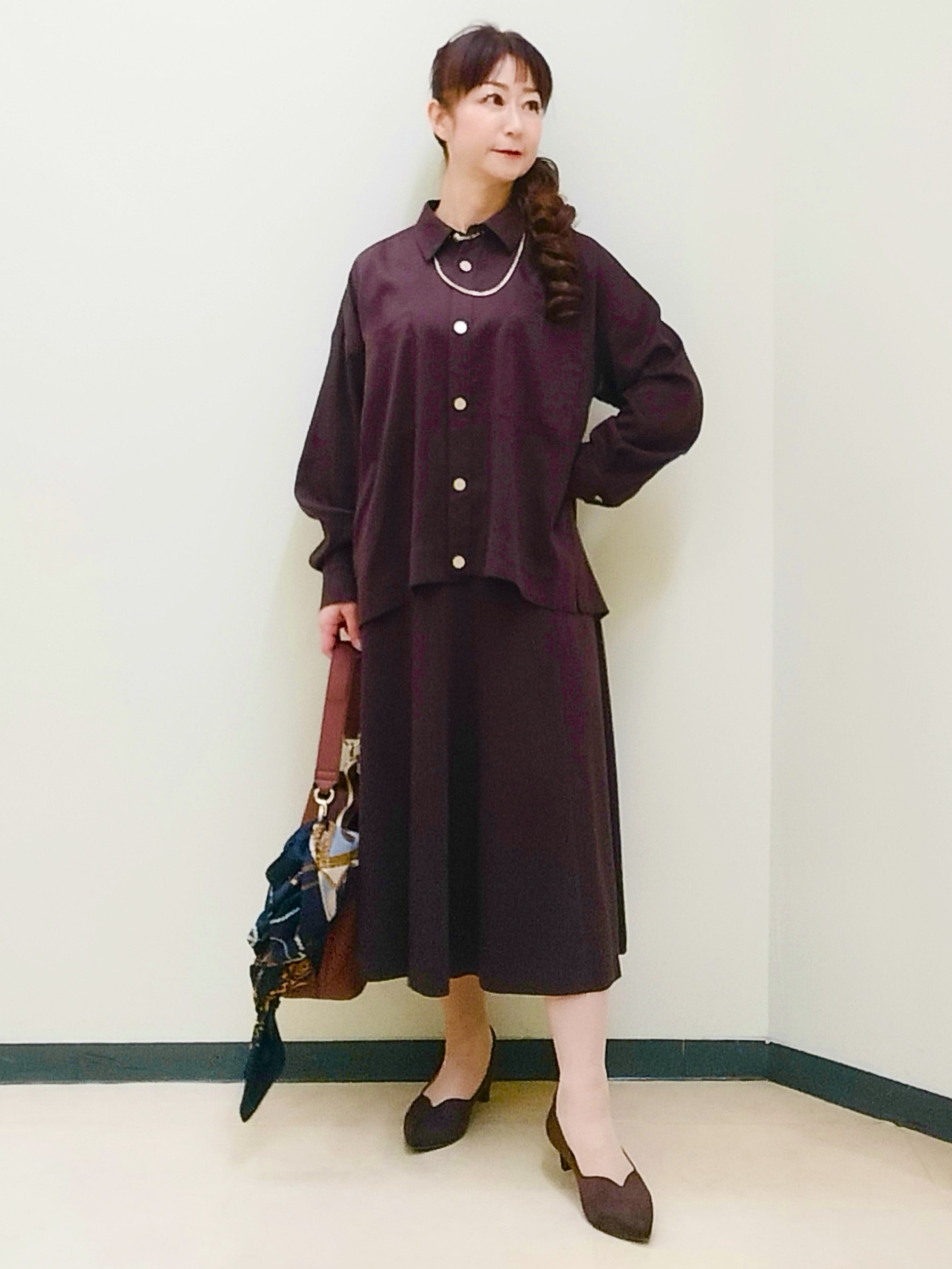 花さんの「Reflect｜【羽織◎】スエード調シャツ」を使ったコーディネート