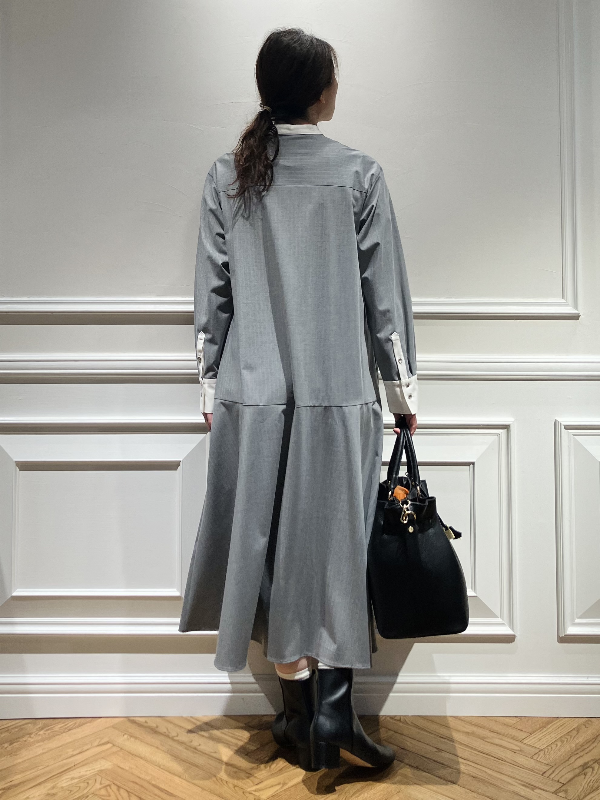 TSUKUIさんの「DRESSTERIOR｜ウォッシャブルストライプシャツワンピース」を使ったコーディネート