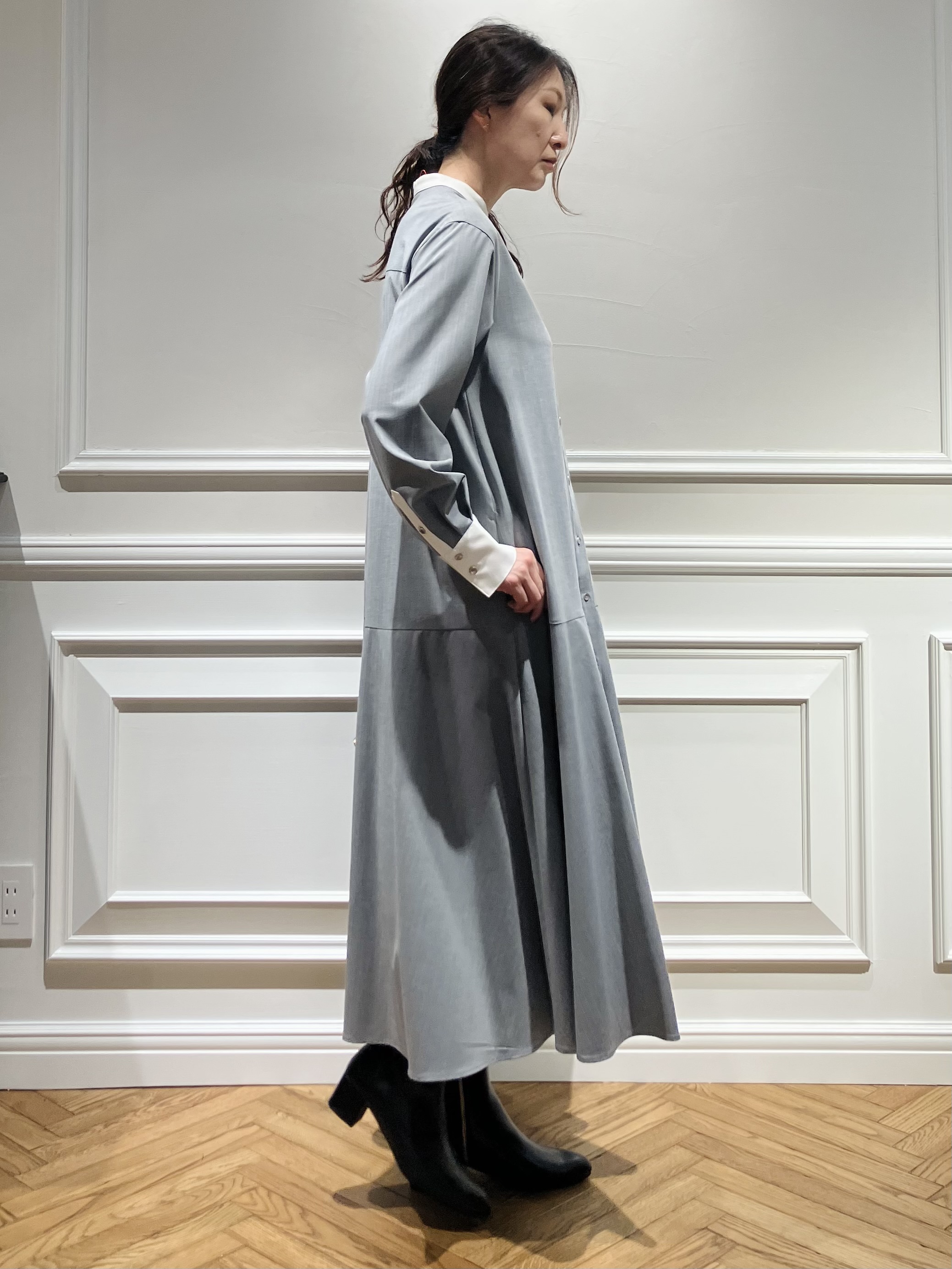 TSUKUIさんの「DRESSTERIOR｜ウォッシャブルストライプシャツワンピース」を使ったコーディネート