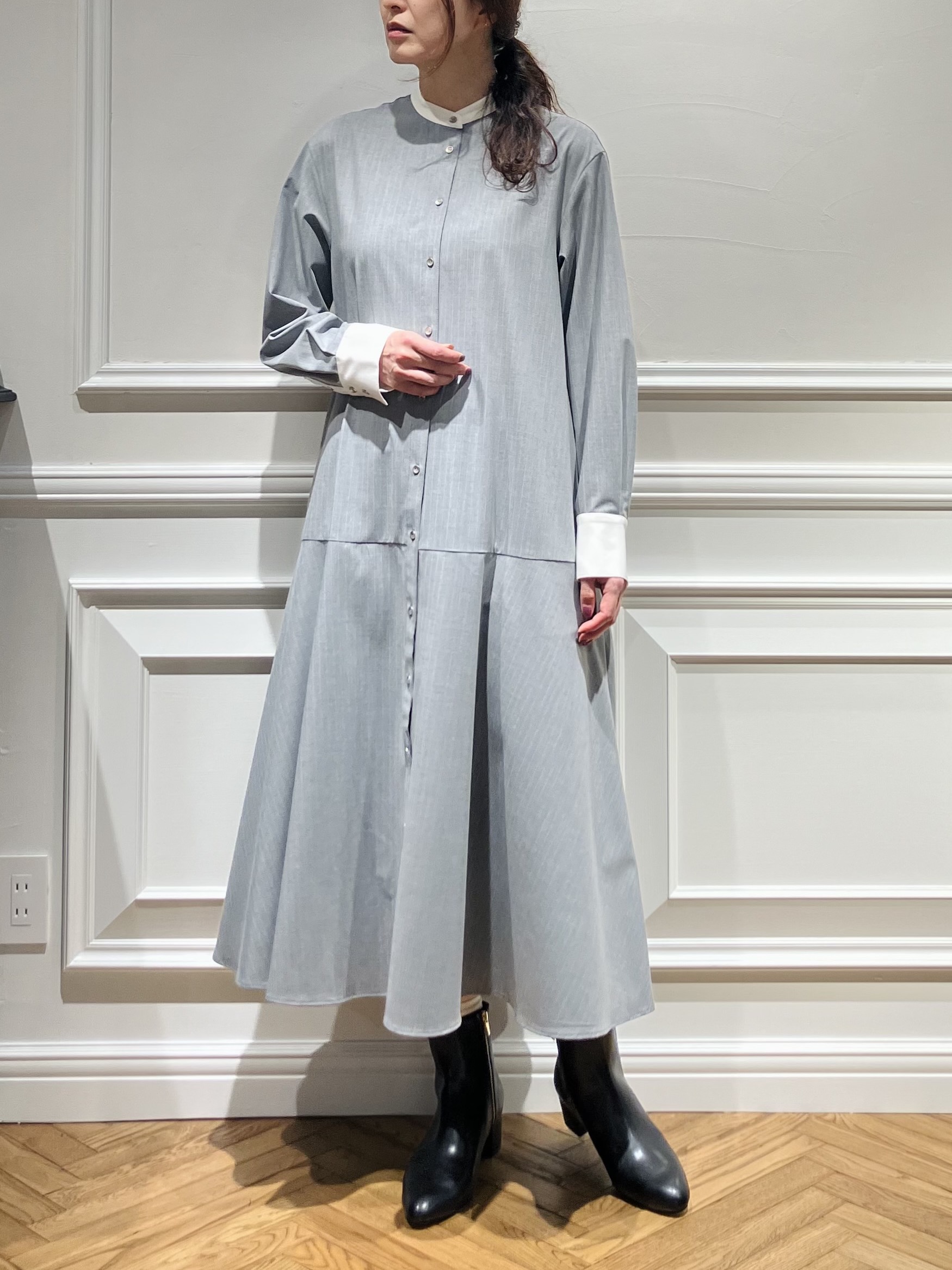 TSUKUIさんの「DRESSTERIOR｜ウォッシャブルストライプシャツワンピース」を使ったコーディネート