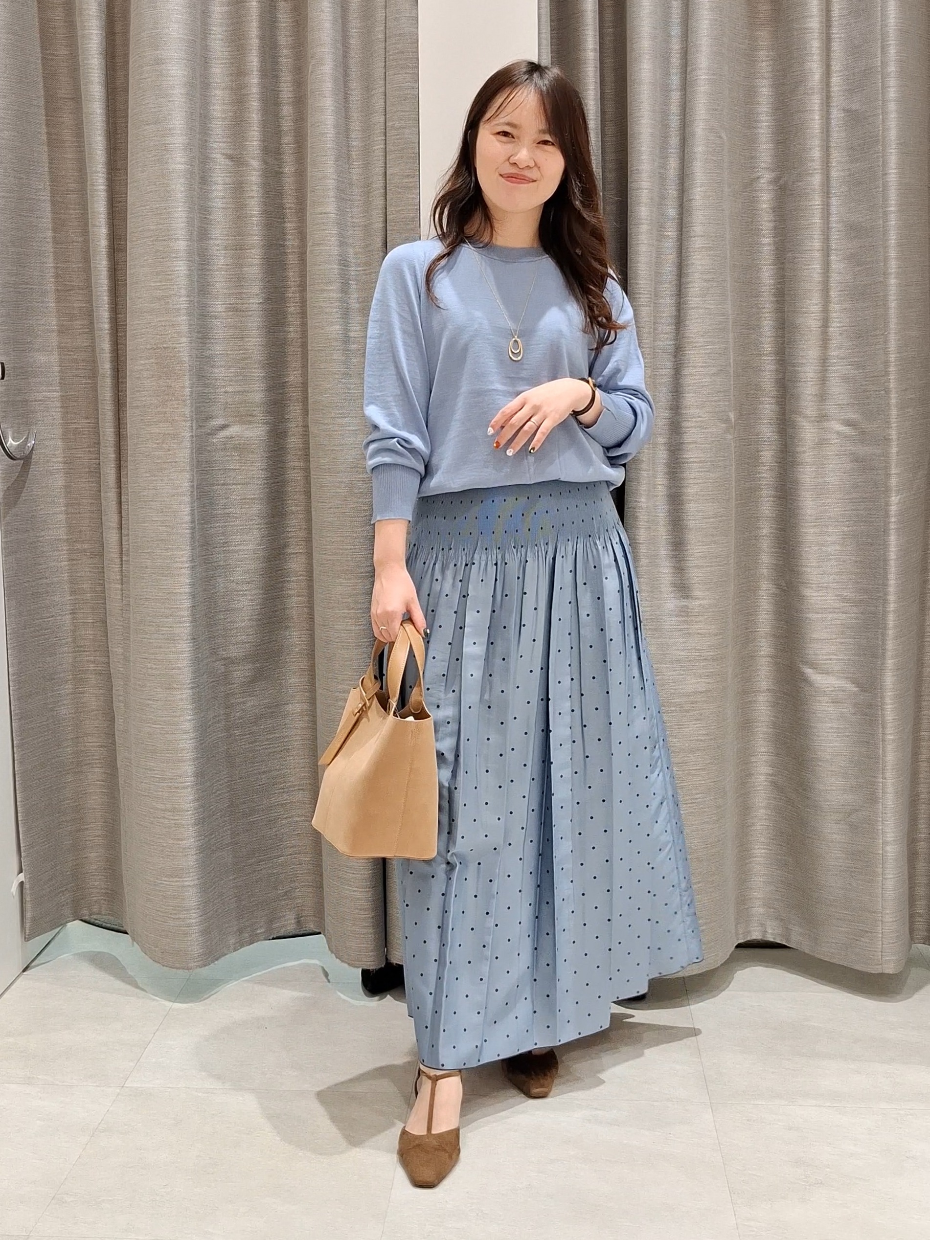 YuKaRiさんの「UNTITLED｜【米沢素材】リバーシブルドットスカート」を使ったコーディネート