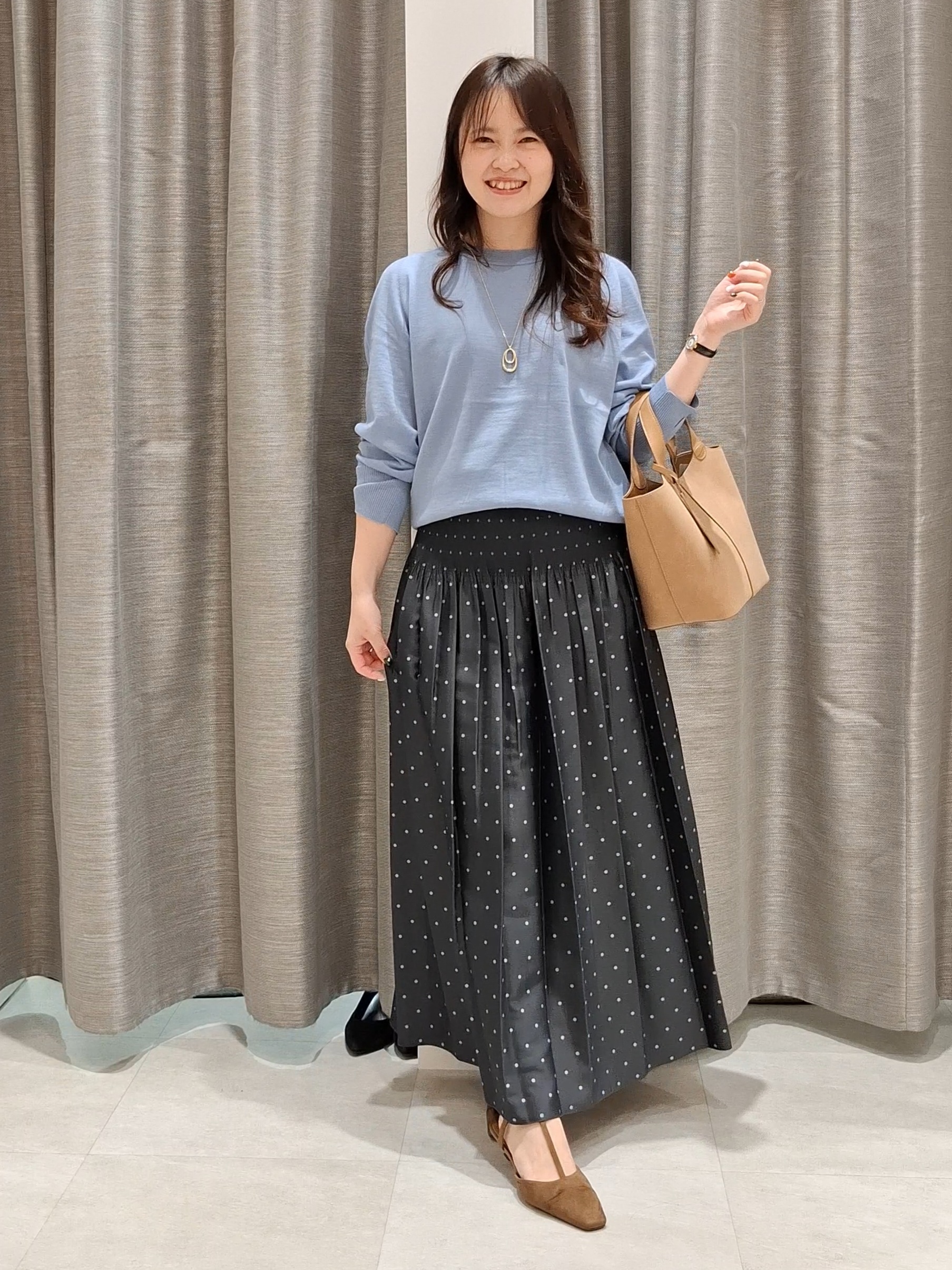 YuKaRiさんの「UNTITLED｜【米沢素材】リバーシブルドットスカート」を使ったコーディネート