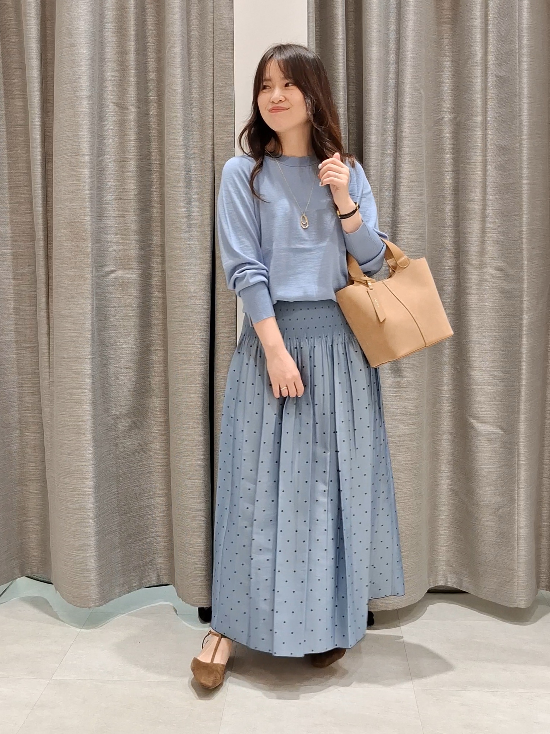 YuKaRiさんの「UNTITLED｜【米沢素材】リバーシブルドットスカート」を使ったコーディネート