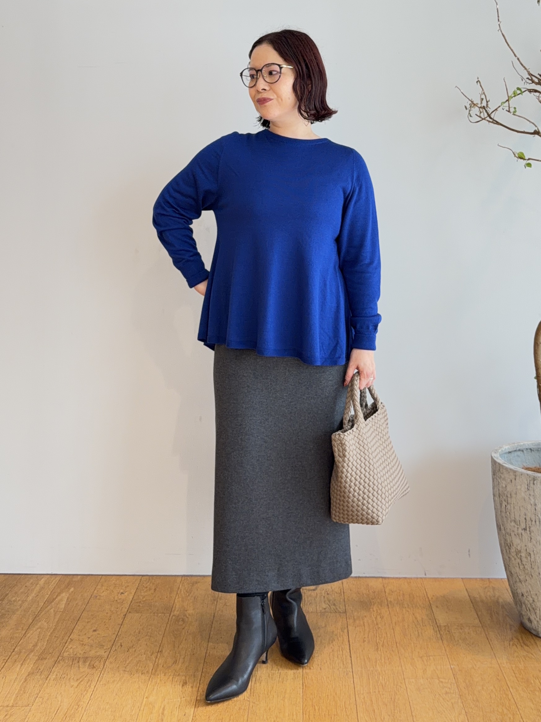 Asamiさんの「UNTITLED｜【きれいに体型カバー/8色展開】Aラインシルエットニットプルオーバー」を使ったコーディネート