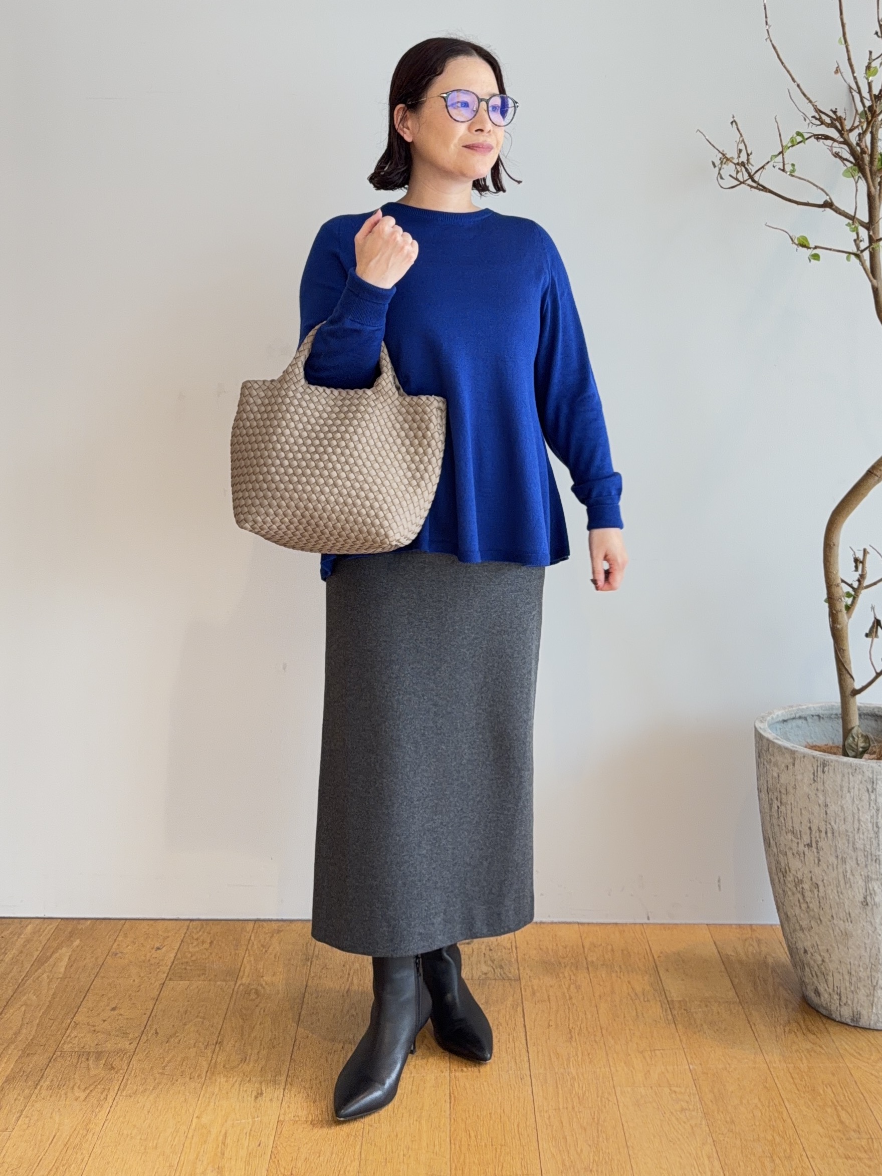 Asamiさんの「UNTITLED｜【きれいに体型カバー/8色展開】Aラインシルエットニットプルオーバー」を使ったコーディネート