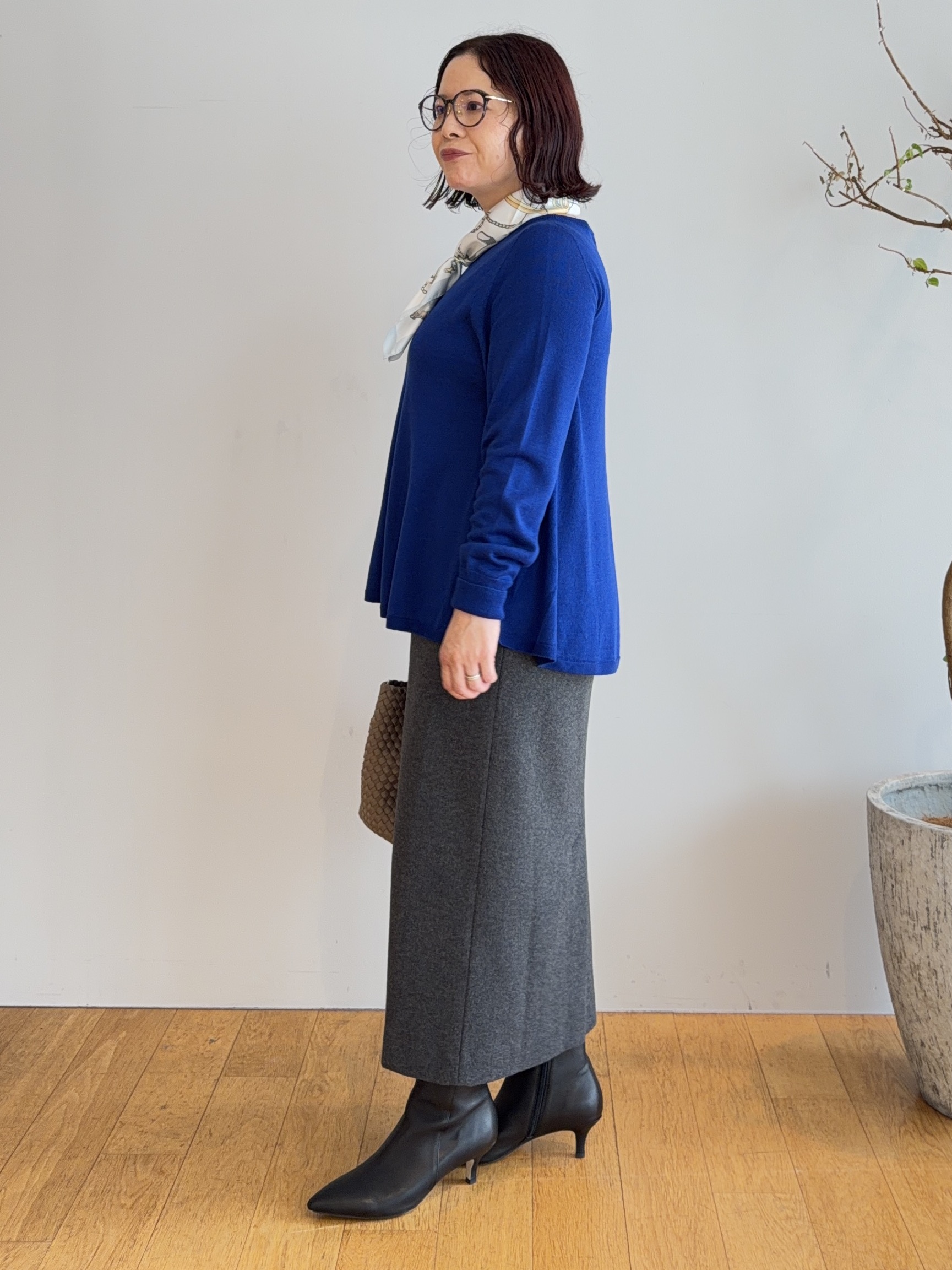 Asamiさんの「UNTITLED｜【きれいに体型カバー/8色展開】Aラインシルエットニットプルオーバー」を使ったコーディネート