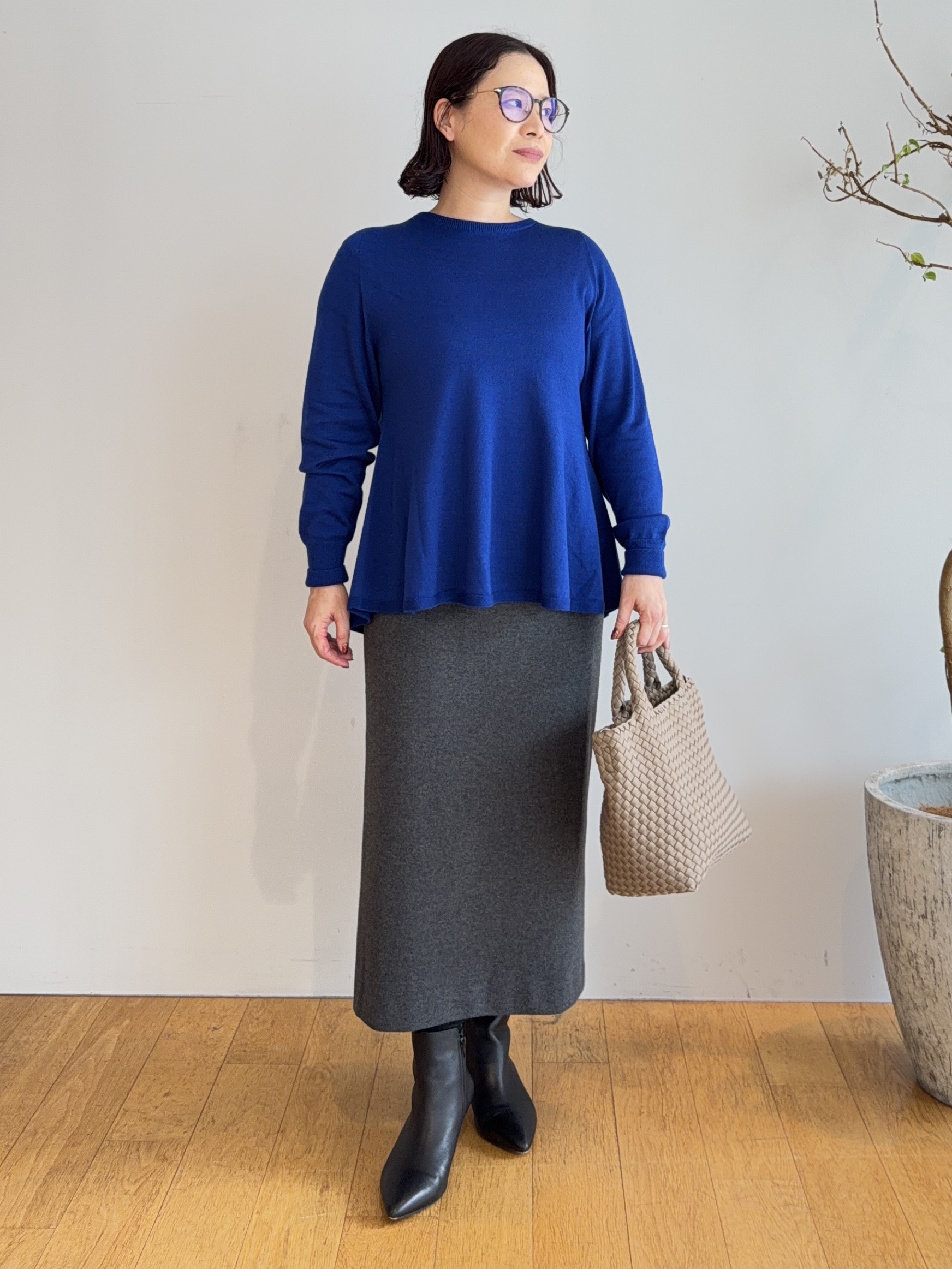 Asamiさんの「UNTITLED｜【きれいに体型カバー/8色展開】Aラインシルエットニットプルオーバー」を使ったコーディネート