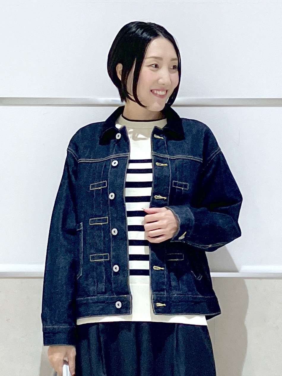 eriko さんの「Dessin｜【1枚でサマになる/洗濯機ＯＫ】レイヤード風 配色クルーネックニット」を使ったコーディネート