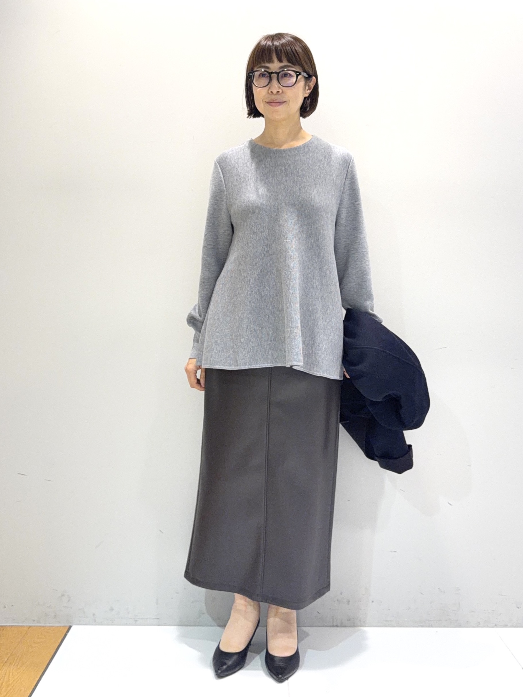 murayamaさんの「INDIVI｜【ラム革／美脚／通勤】レザーパンプス」を使ったコーディネート