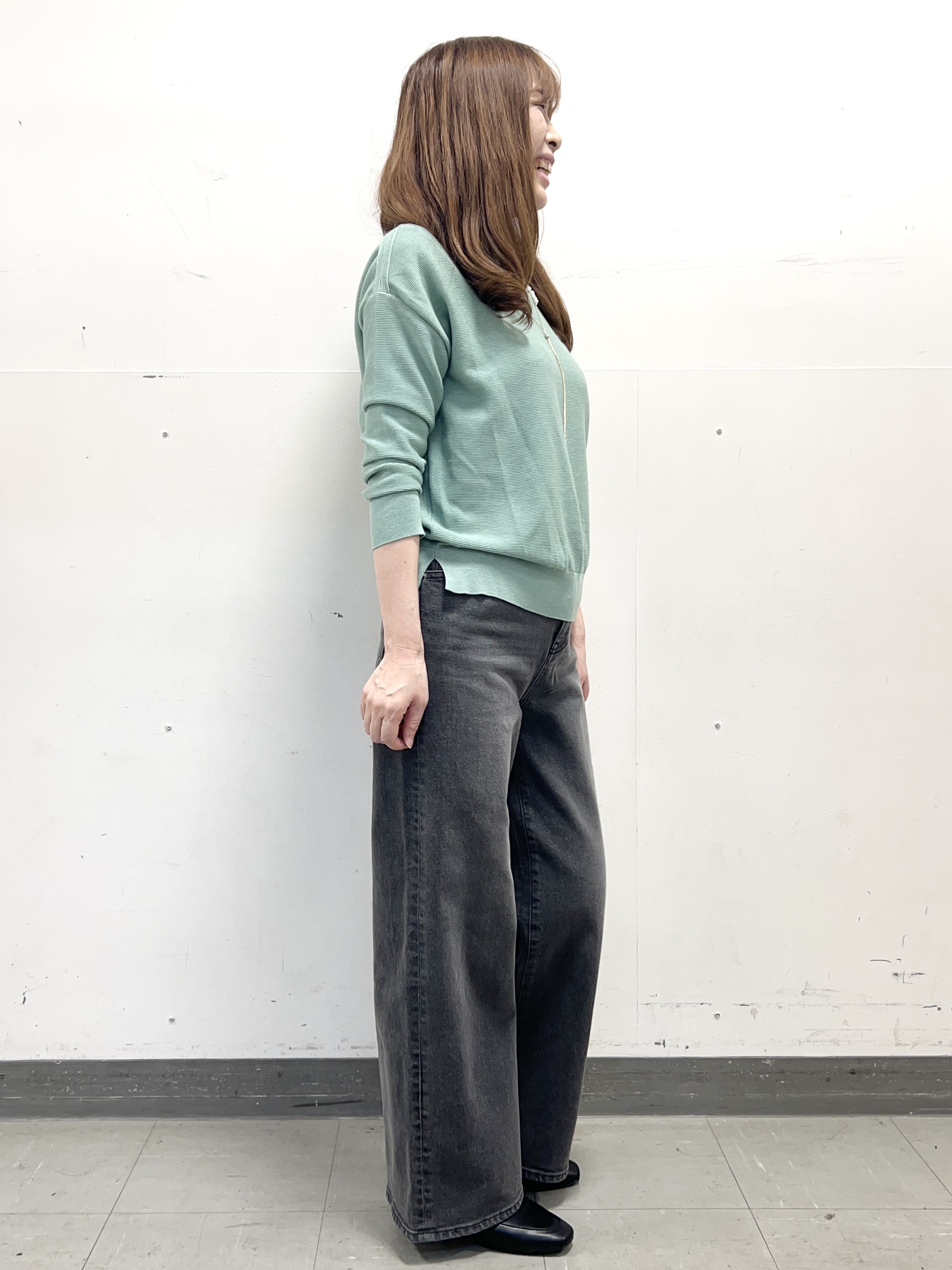 yuさんの「Reflect｜ボートネックニットトップス」を使ったコーディネート