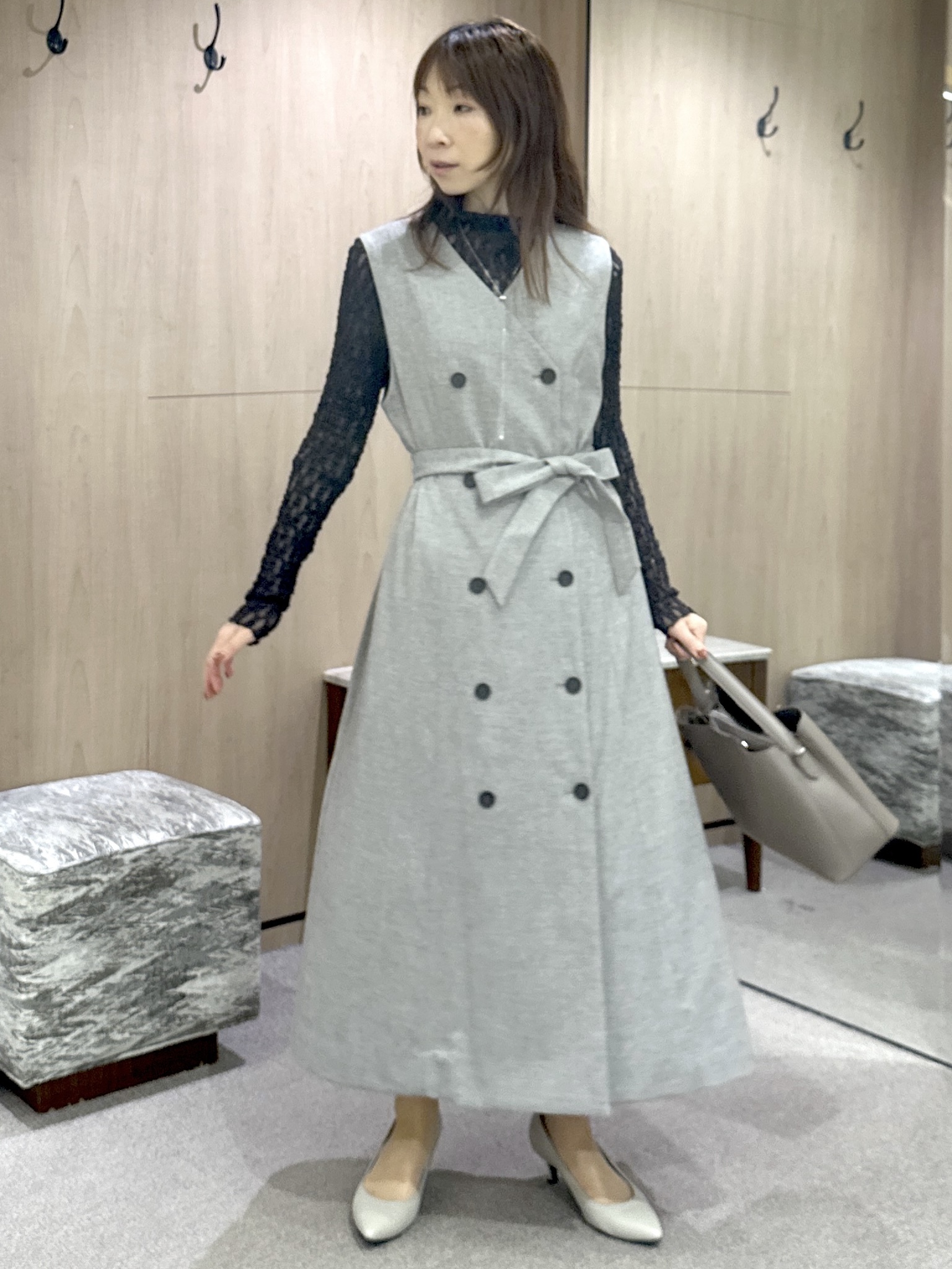 Miwaさんの「UNTITLED｜【重ね着レイヤード】レースハイネックトップス」を使ったコーディネート
