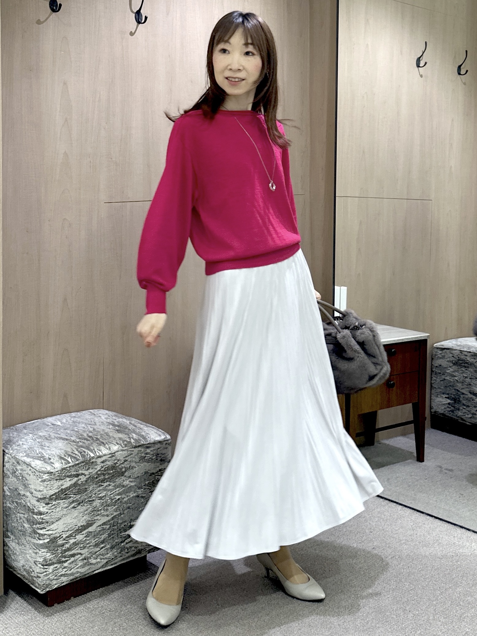 Miwaさんの「UNTITLED｜【大人の抜け感/8色展開】ボリュームスリーブニットプルオーバー」を使ったコーディネート