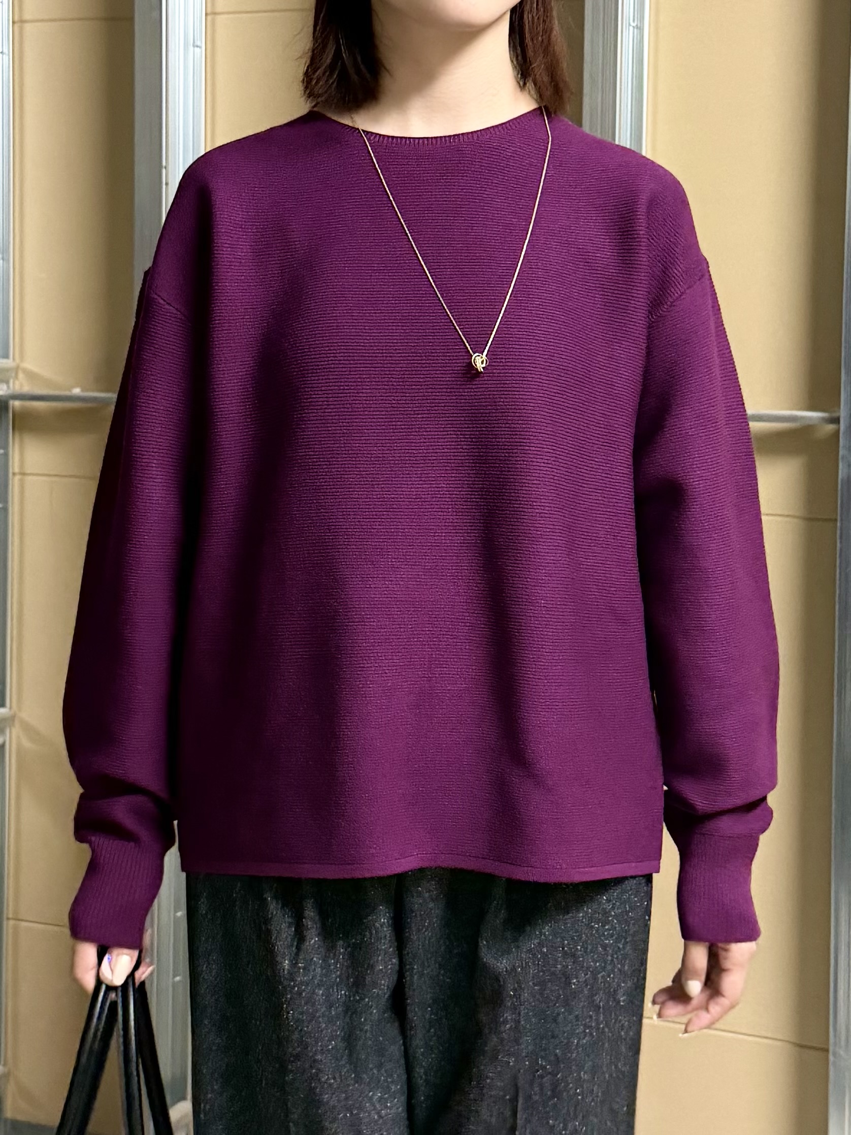 sahoさんの「THE SHOP TK｜【毛玉防止/蓄熱/洗える】美映えガーターニット」を使ったコーディネート