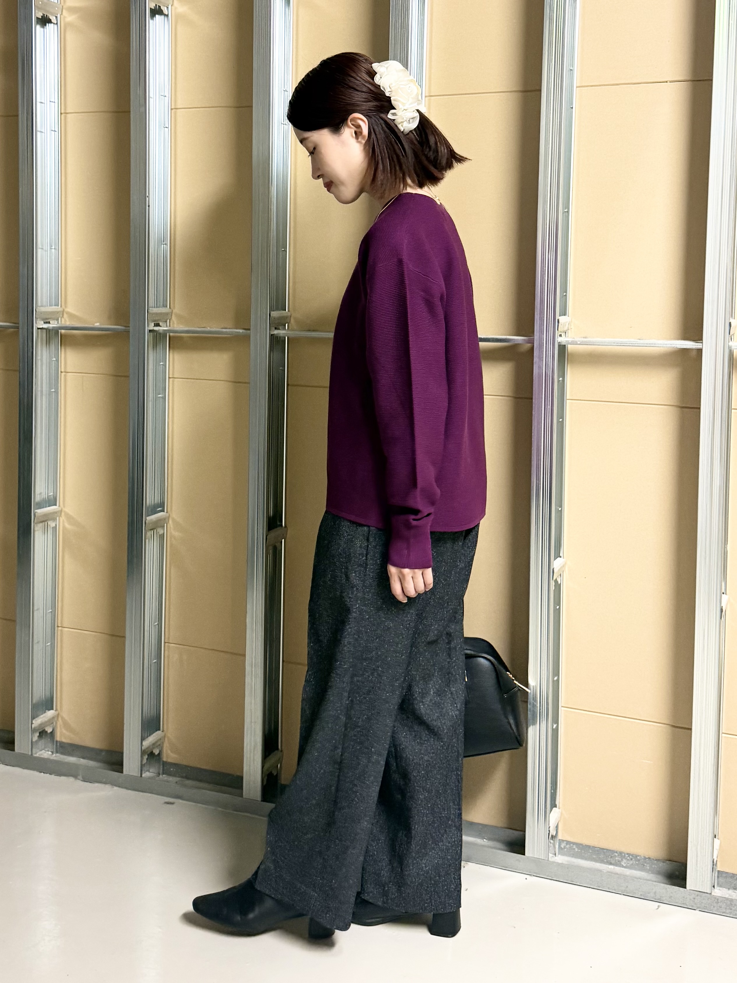 sahoさんの「THE SHOP TK｜【毛玉防止/蓄熱/洗える】美映えガーターニット」を使ったコーディネート