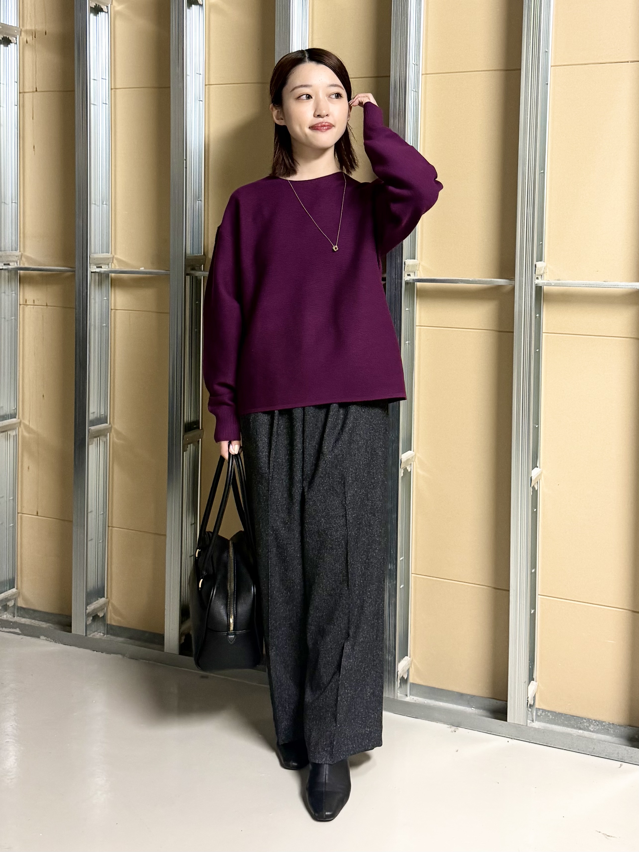 sahoさんの「THE SHOP TK｜【毛玉防止/蓄熱/洗える】美映えガーターニット」を使ったコーディネート