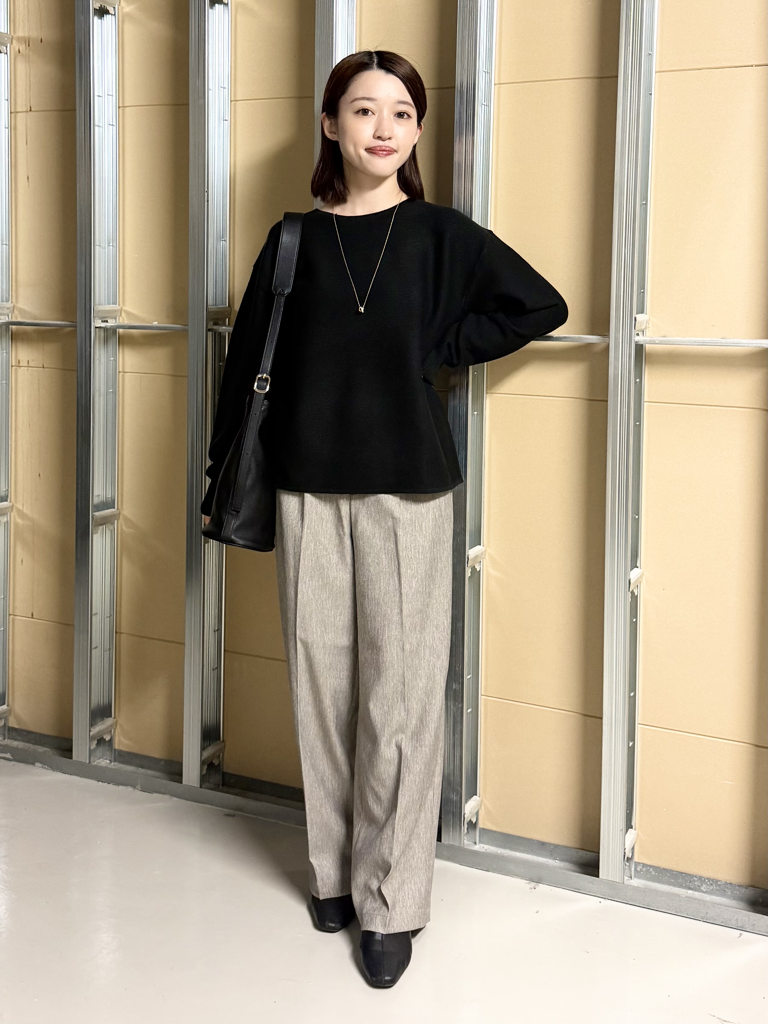 sahoさんの「THE SHOP TK｜【毛玉防止/蓄熱/洗える】美映えガーターニット」を使ったコーディネート