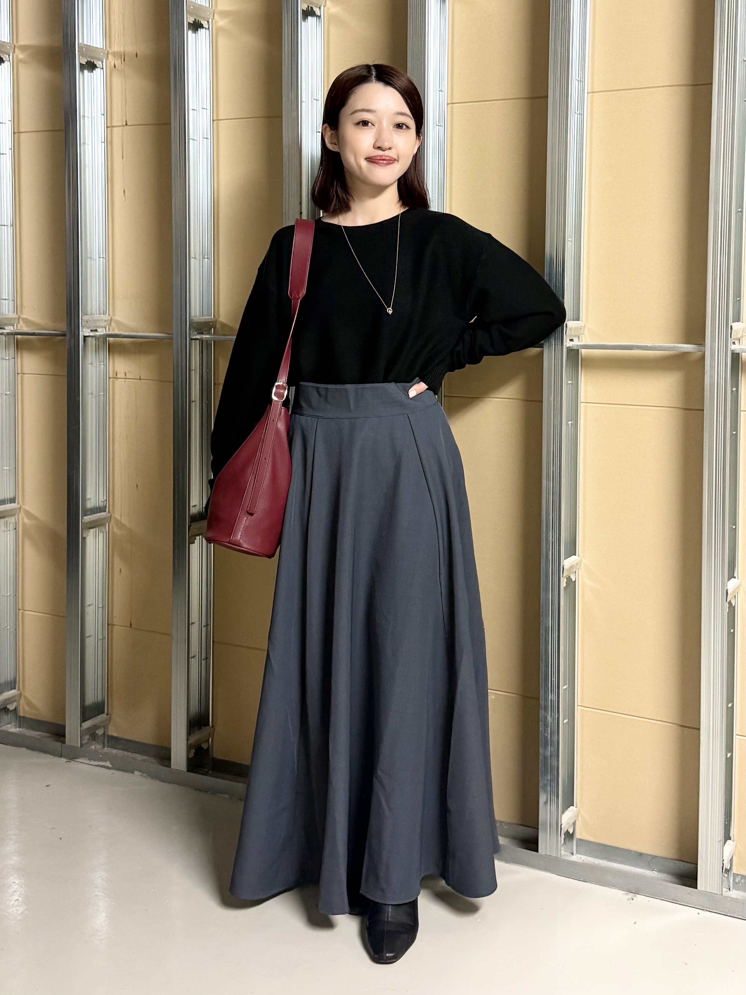 sahoさんの「THE SHOP TK｜【毛玉防止/蓄熱/洗える】美映えガーターニット」を使ったコーディネート