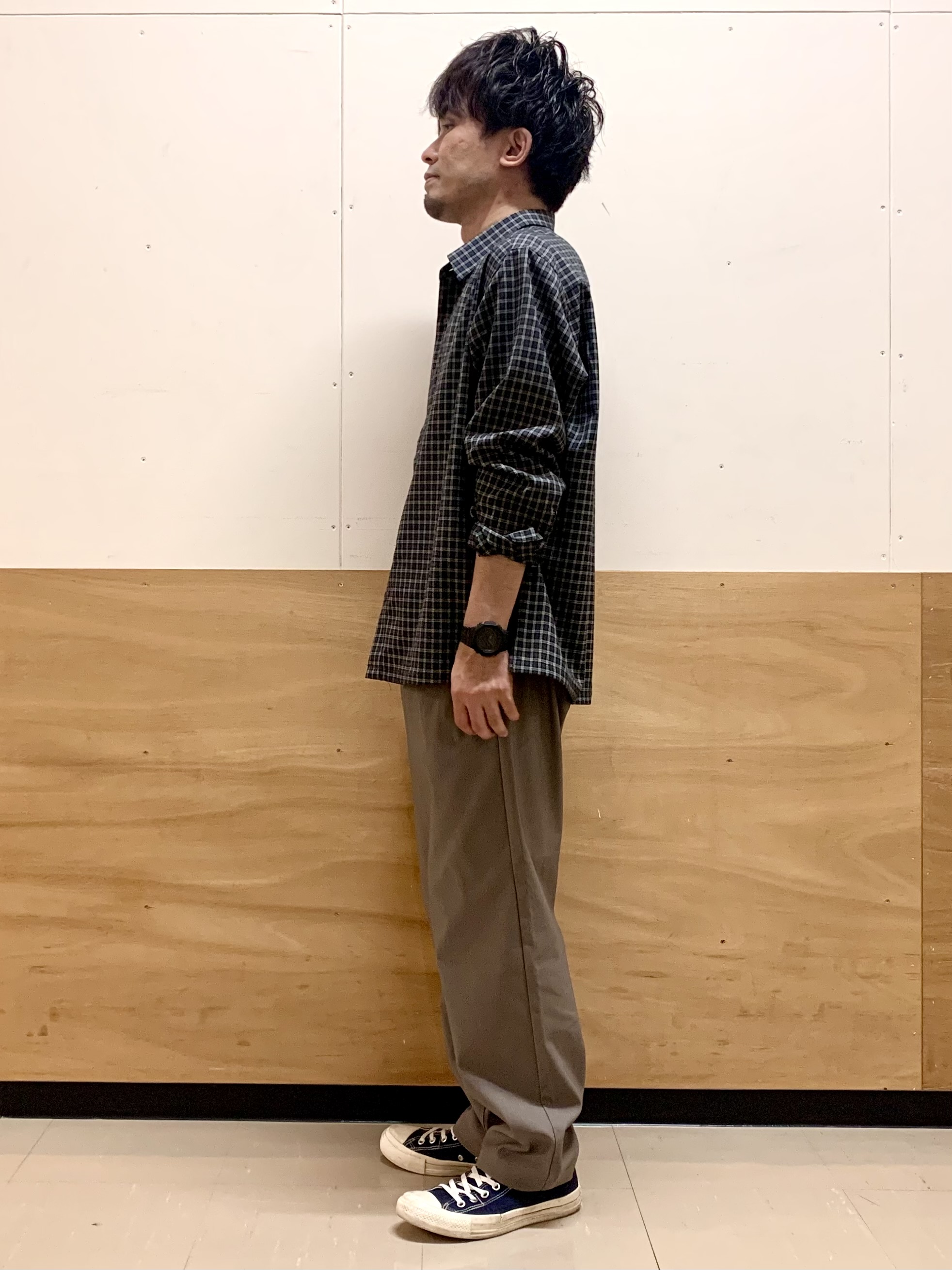 MATUさんの「THE SHOP TK｜【洗濯機OK】ウールライク 長袖シャツ」を使ったコーディネート