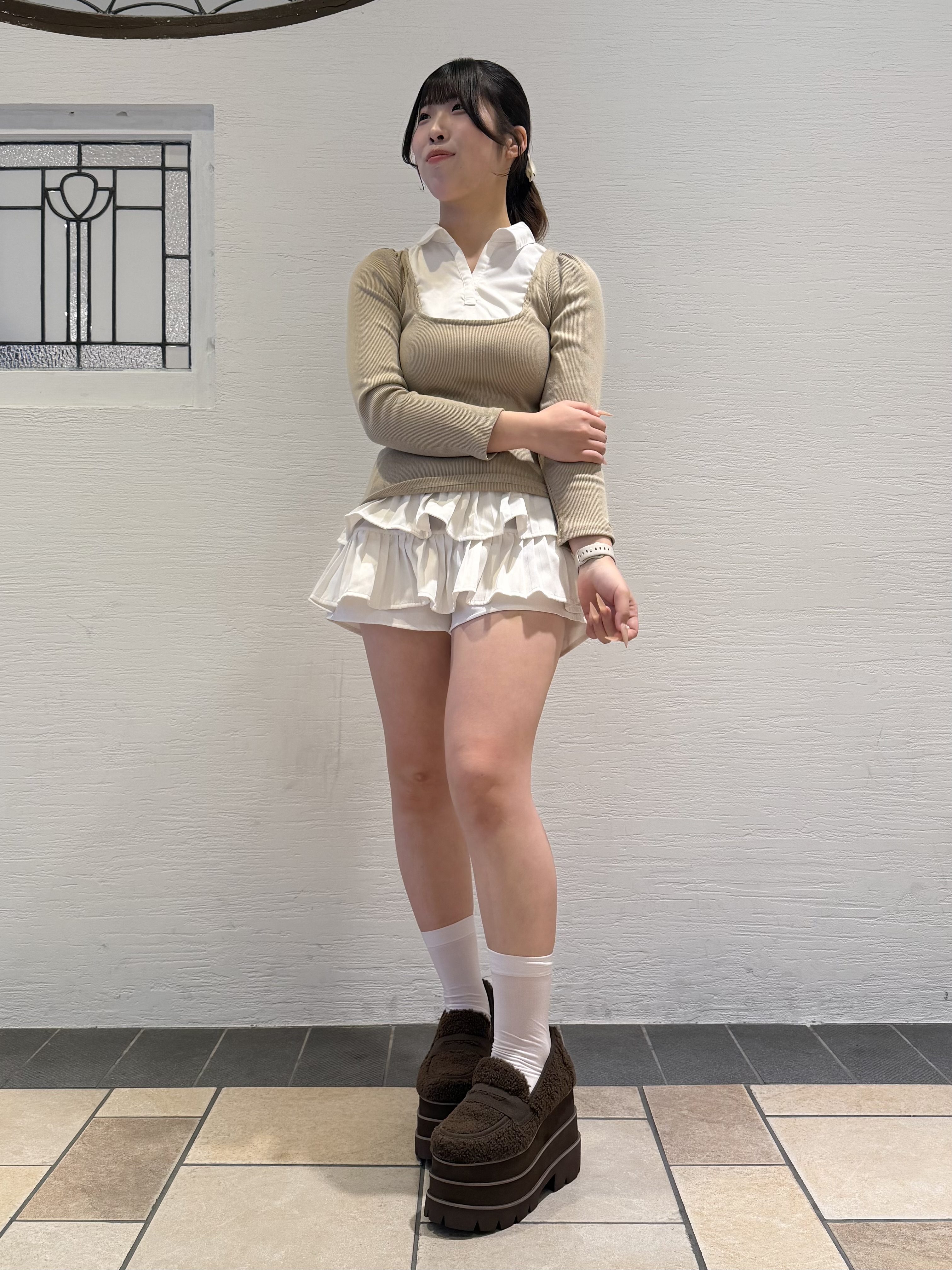 Nさんの「ESPERANZA｜厚底トリプルソールペニーローファー」を使ったコーディネート