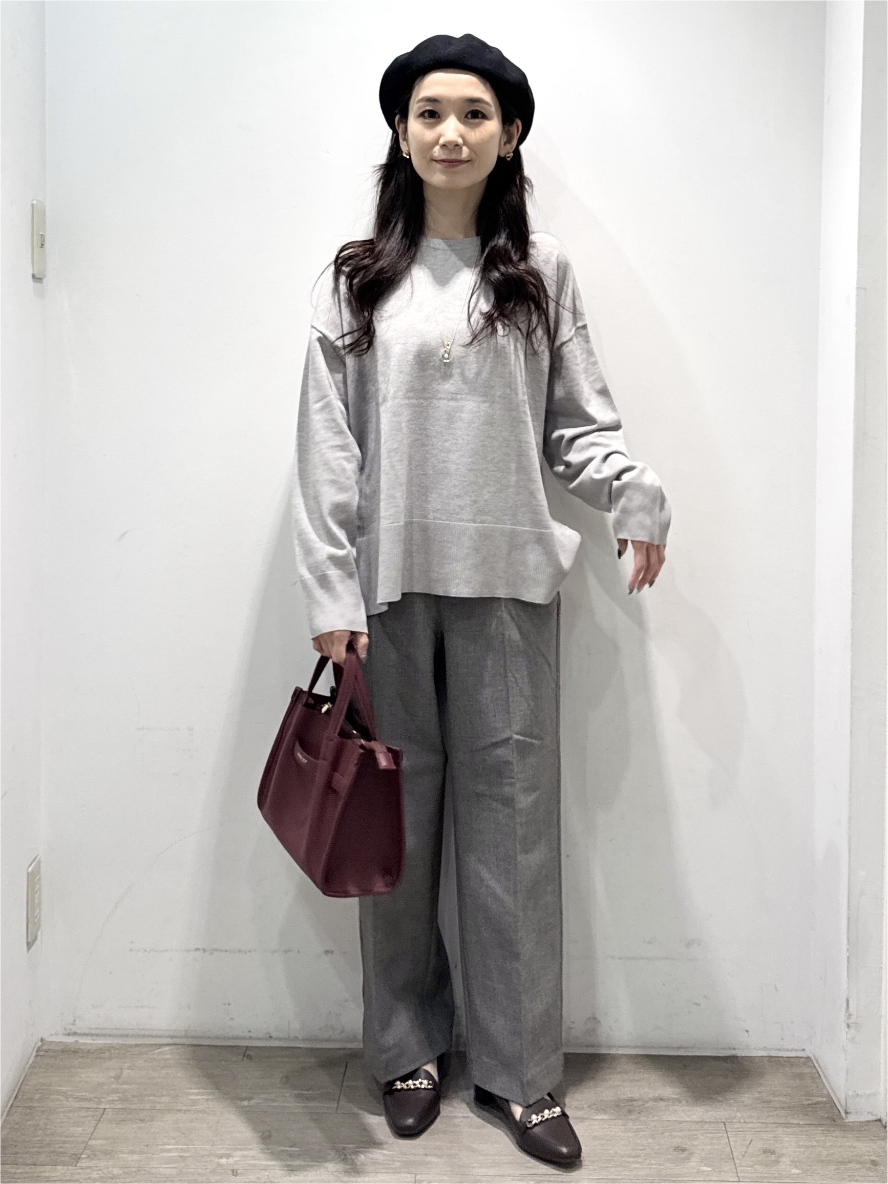 yuicciさんの「OPAQUE.CLIP｜リラクシークルーニット【洗濯機OK】」を使ったコーディネート