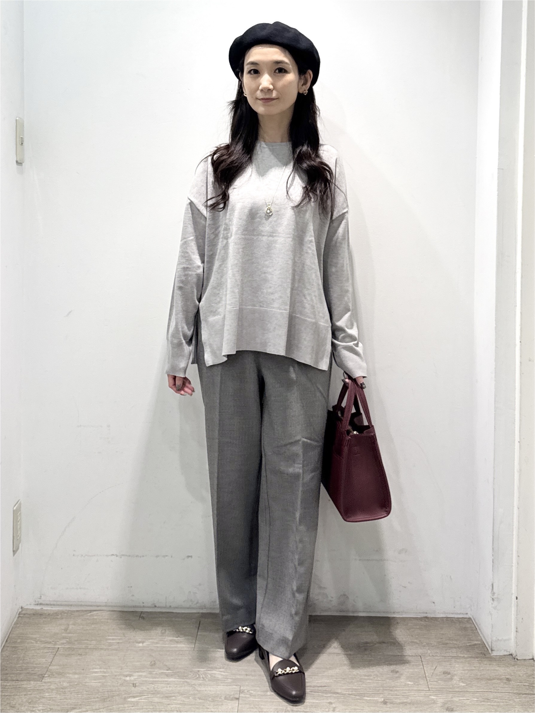 yuicciさんの「OPAQUE.CLIP｜リラクシークルーニット【洗濯機OK】」を使ったコーディネート