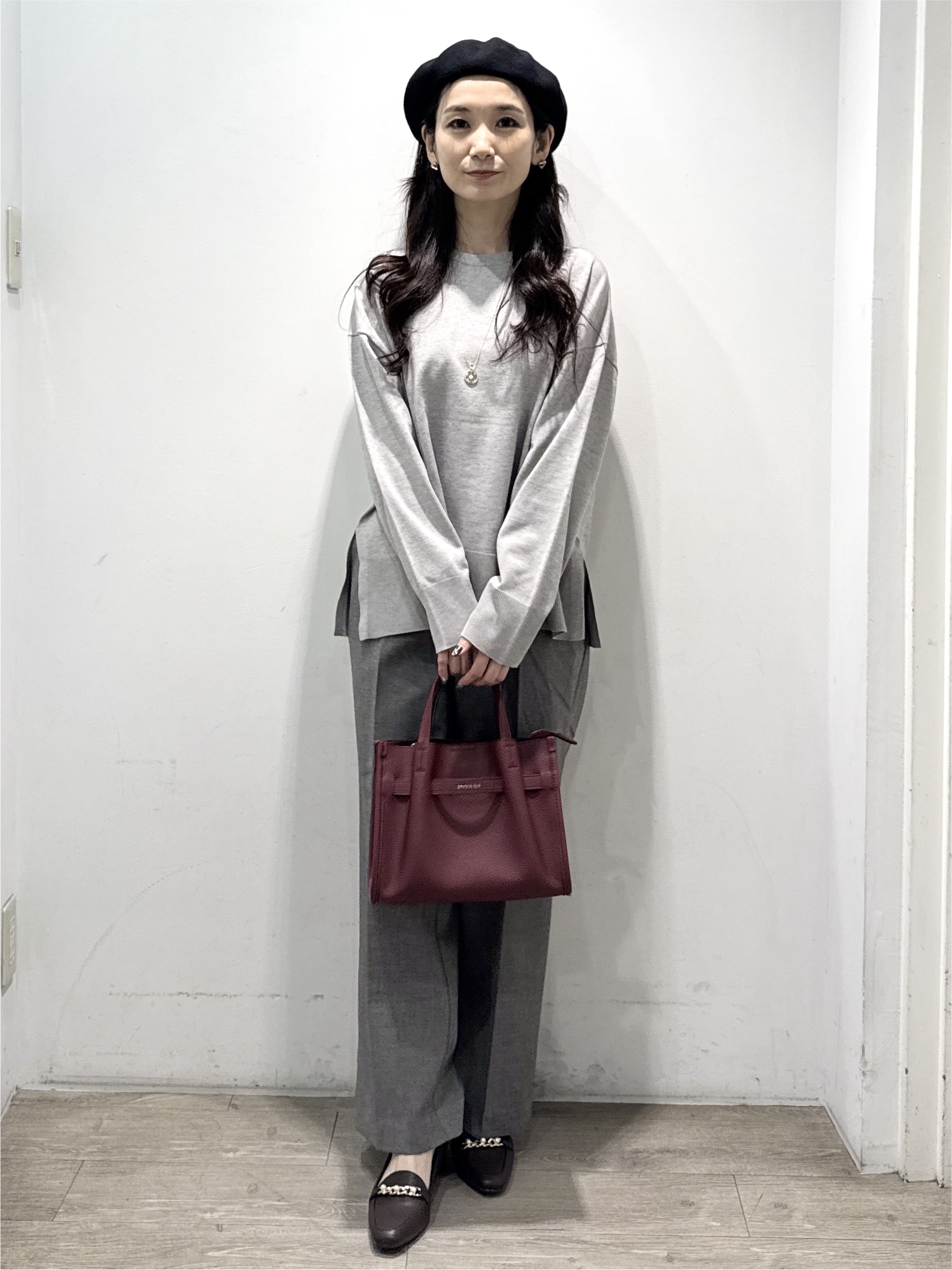 yuicciさんの「OPAQUE.CLIP｜リラクシークルーニット【洗濯機OK】」を使ったコーディネート