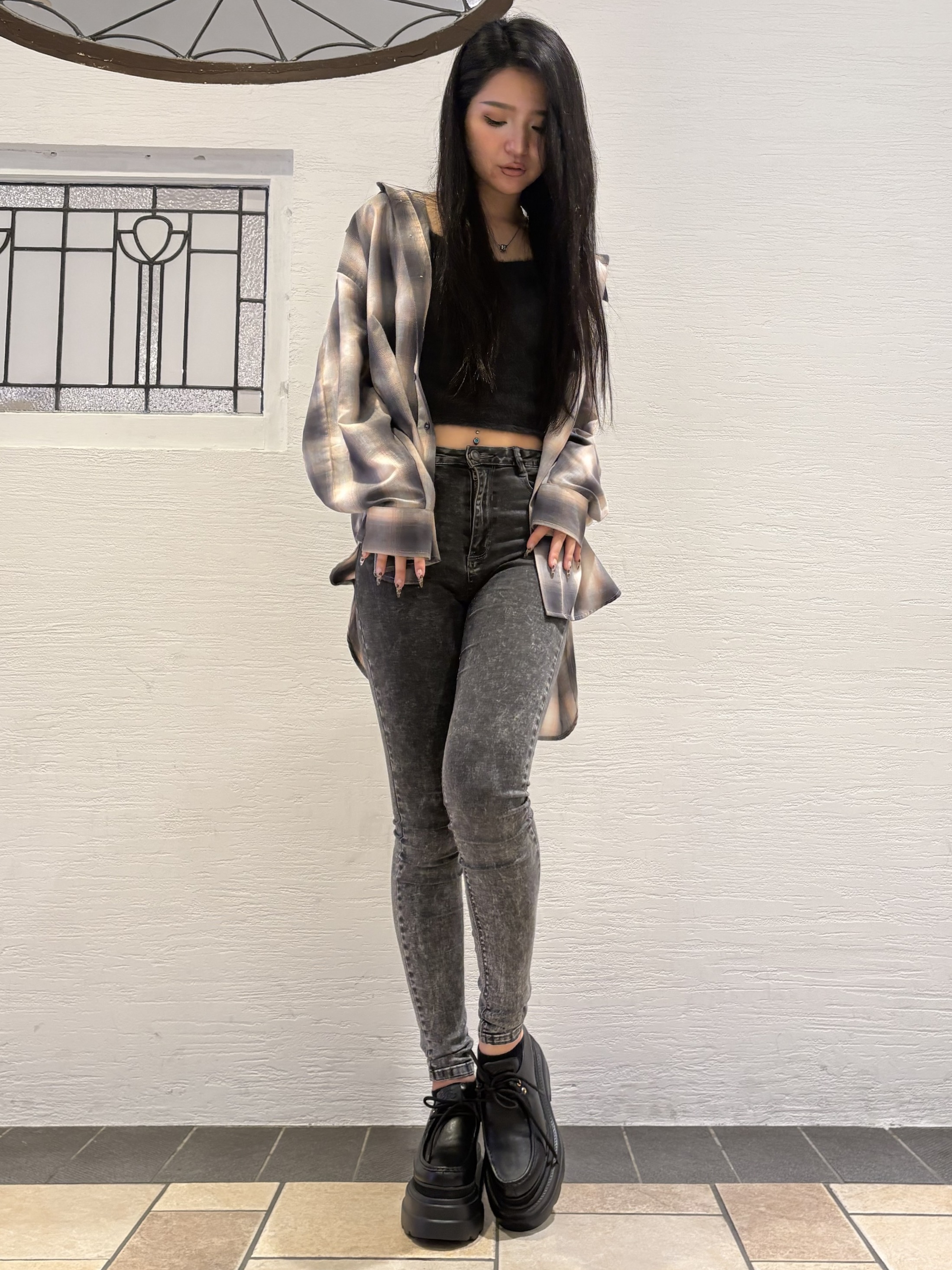 ゆずはさんの「ESPERANZA｜厚底モカシン」を使ったコーディネート