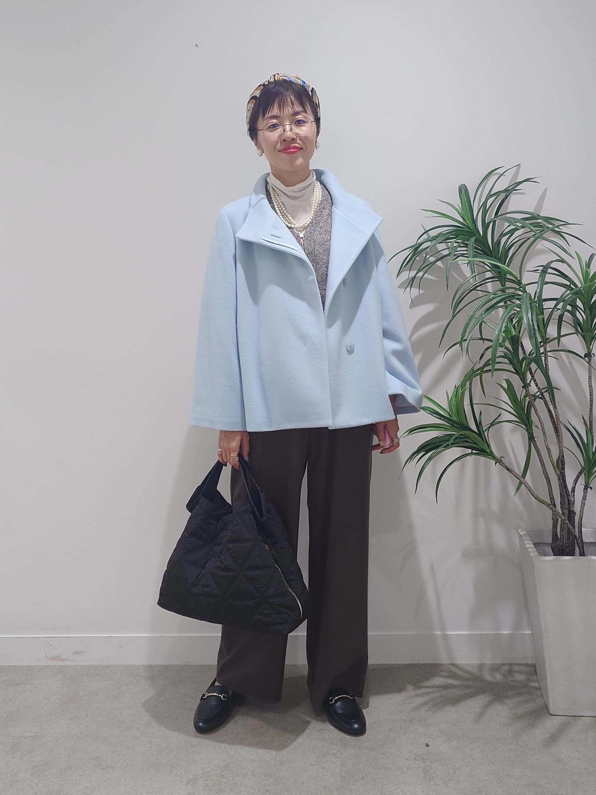 MUTSUKOさんの「UNTITLED｜【軽アウター/ウール100】ウールショートコート」を使ったコーディネート