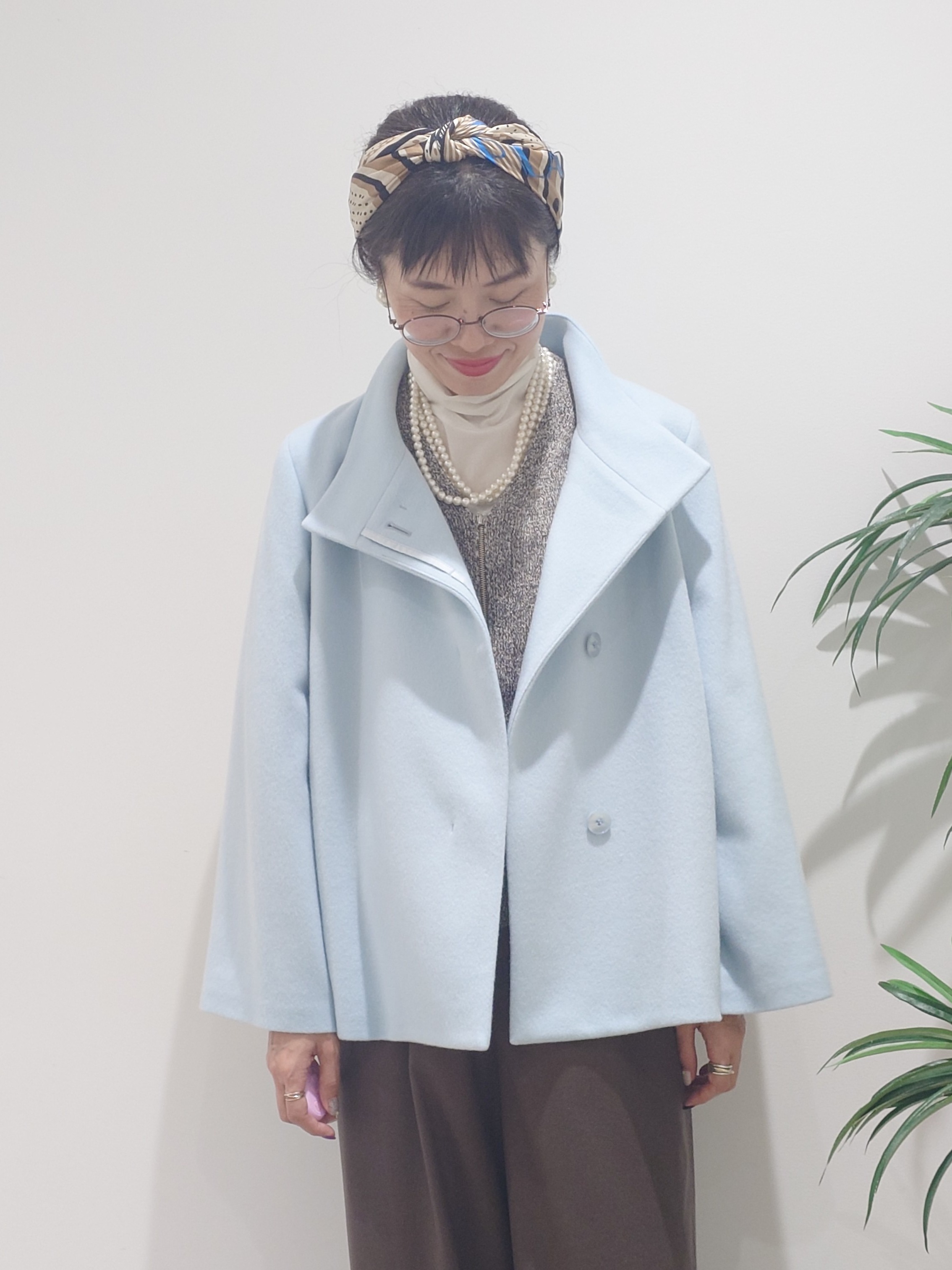 MUTSUKOさんの「UNTITLED｜【軽アウター/ウール100】ウールショートコート」を使ったコーディネート