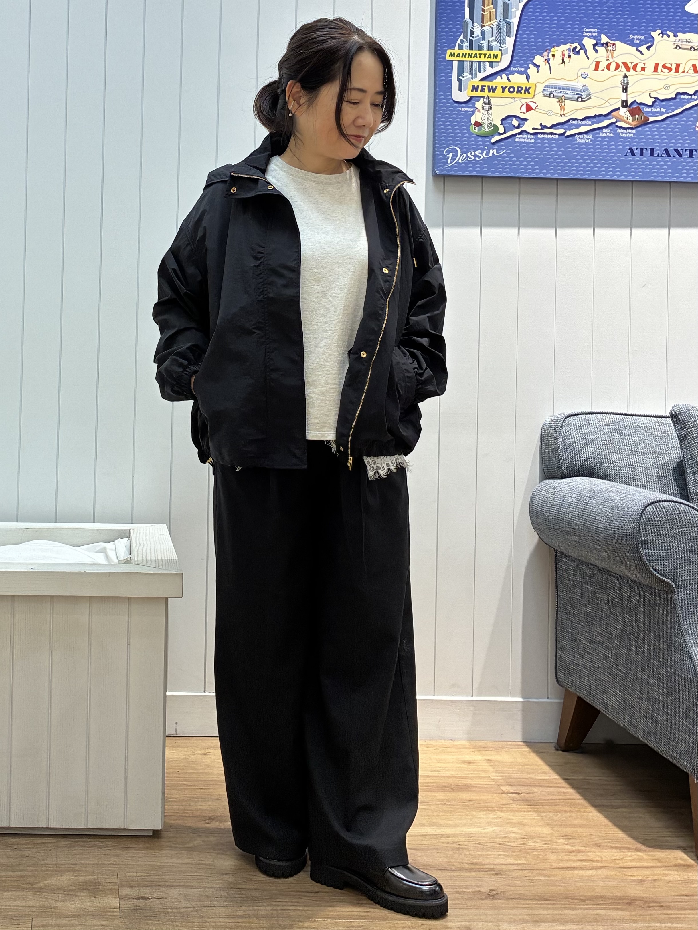 msatoさんの「Dessin｜【撥水/2WAY/洗える】フード取り外し可能 撥水ナイロンマンパ」を使ったコーディネート