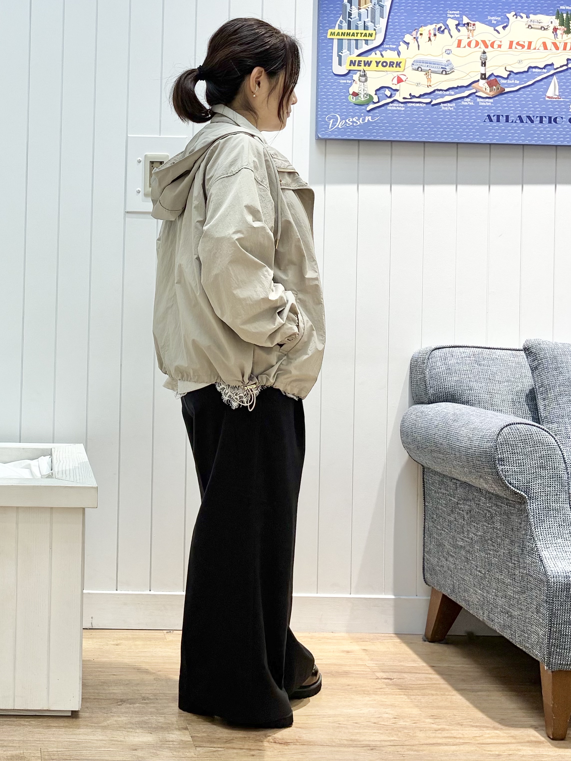 msatoさんの「Dessin｜【撥水/2WAY/洗える】フード取り外し可能 撥水ナイロンマンパ」を使ったコーディネート