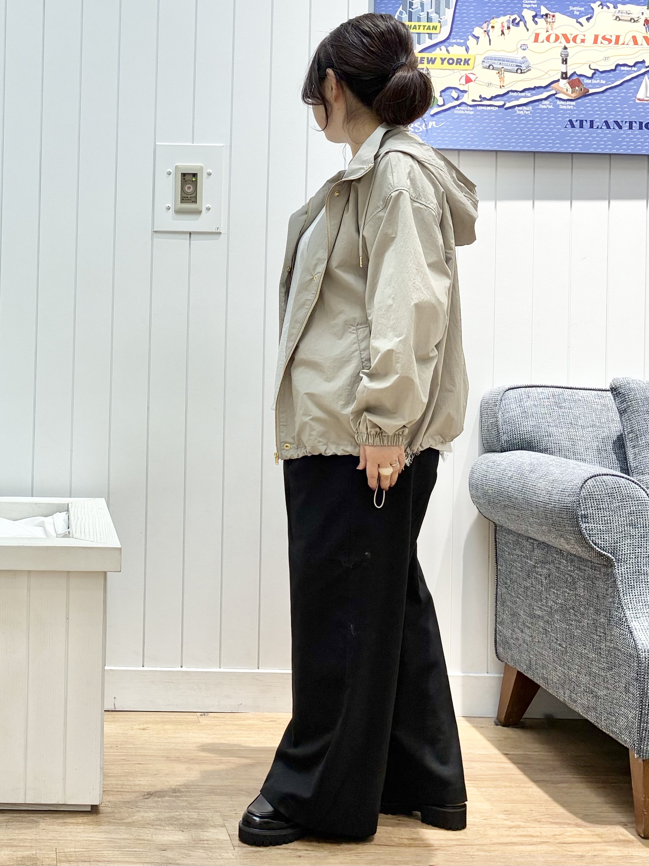 msatoさんの「Dessin｜【撥水/2WAY/洗える】フード取り外し可能 撥水ナイロンマンパ」を使ったコーディネート