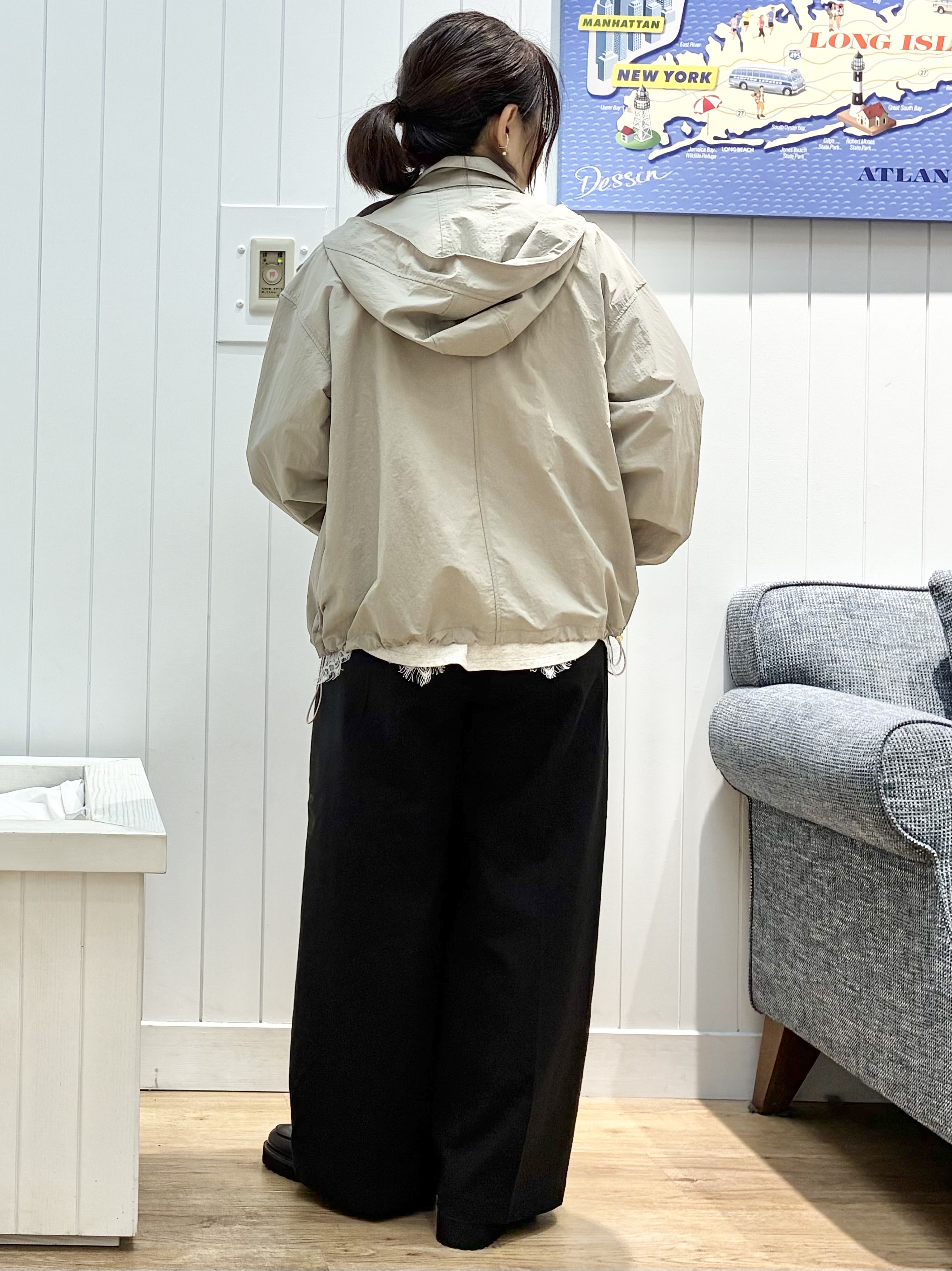 msatoさんの「Dessin｜【撥水/2WAY/洗える】フード取り外し可能 撥水ナイロンマンパ」を使ったコーディネート