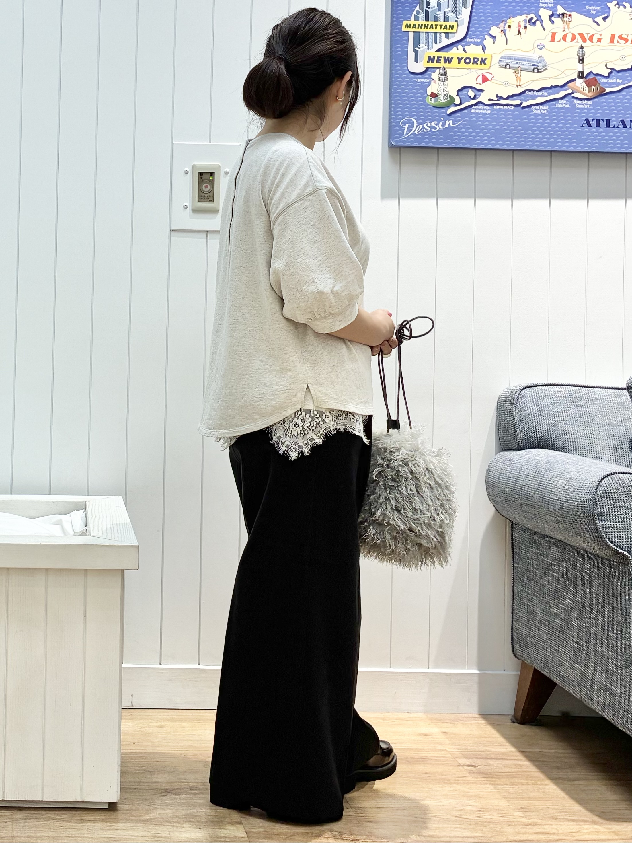 msatoさんの「Dessin｜【高レビュー/洗える/XS-L】バックヘンリーミニ裏毛 5分袖」を使ったコーディネート