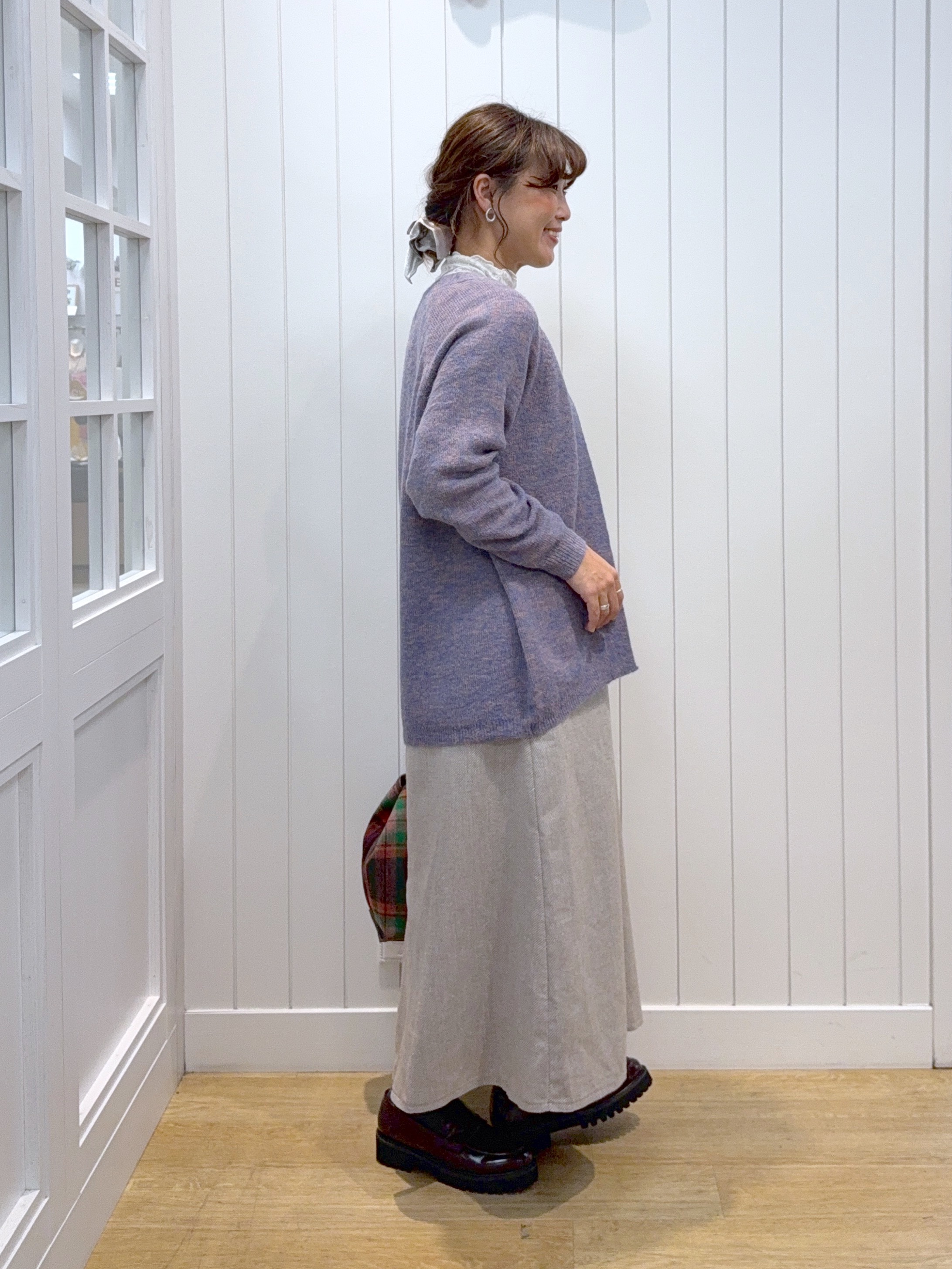 Osawaさんの「Dessin｜【洗える】モヘアブレンドニット ボタンレスカーディガン」を使ったコーディネート