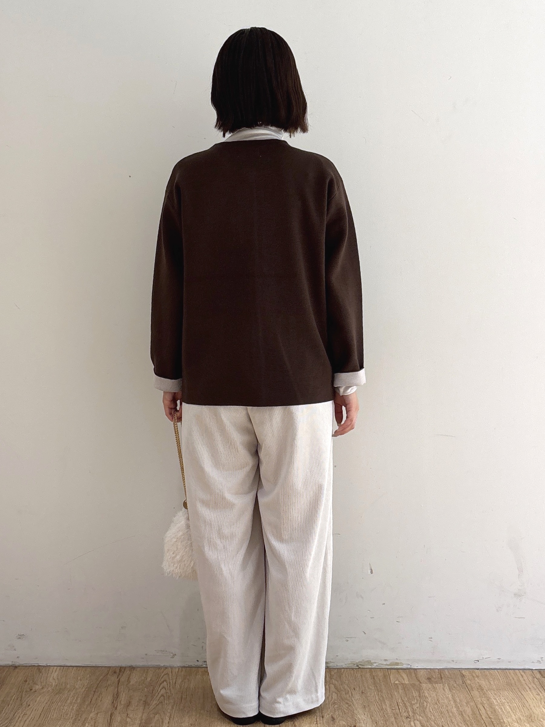 mireiさんの「OPAQUE.CLIP｜スナップボタン 配色ニットカーディガン【洗濯機OK】」を使ったコーディネート
