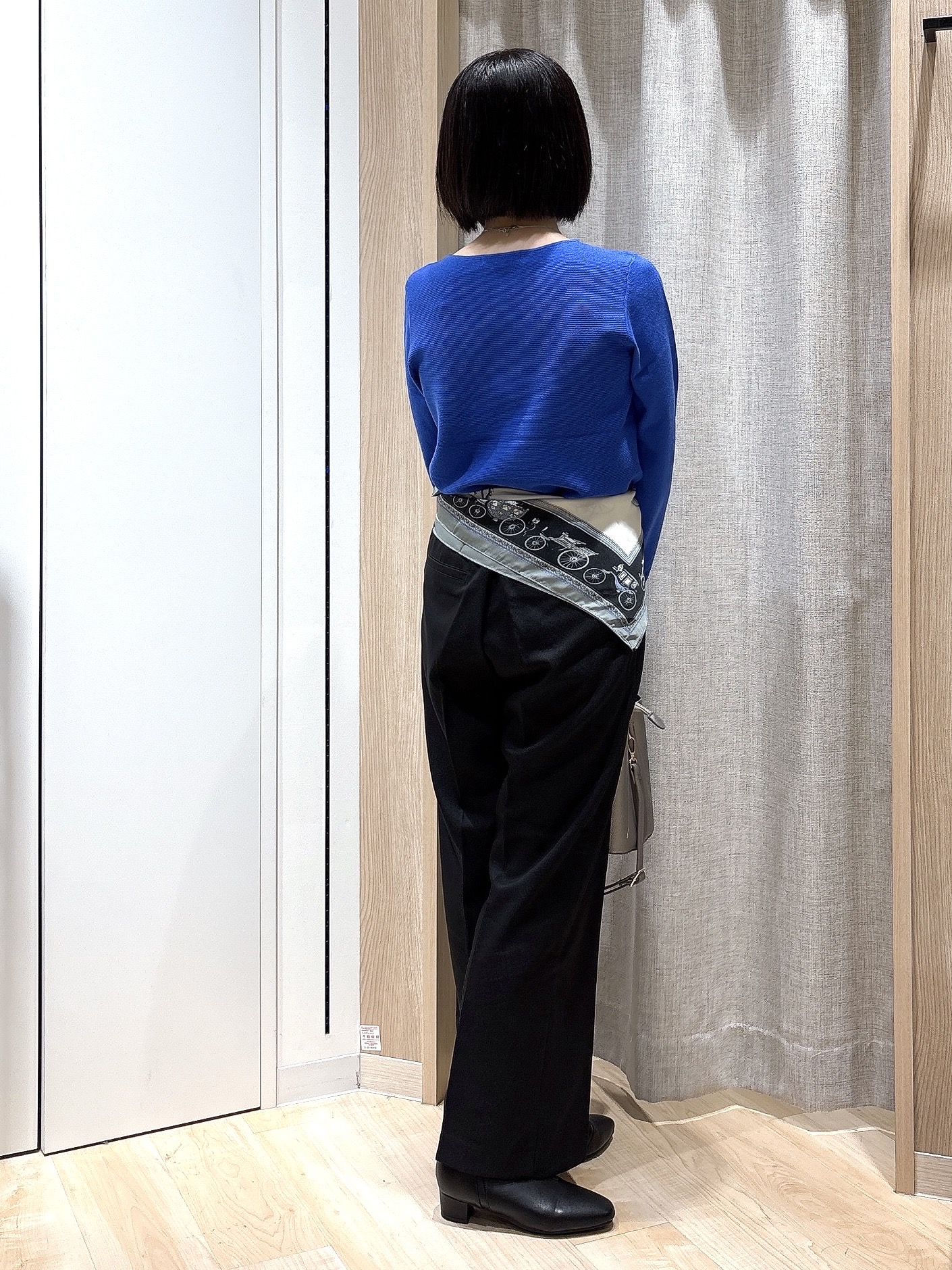 まぁさんさんの「grove｜【毛玉軽減・洗濯機OK】キレイが続く ガーターボートネックニット」を使ったコーディネート