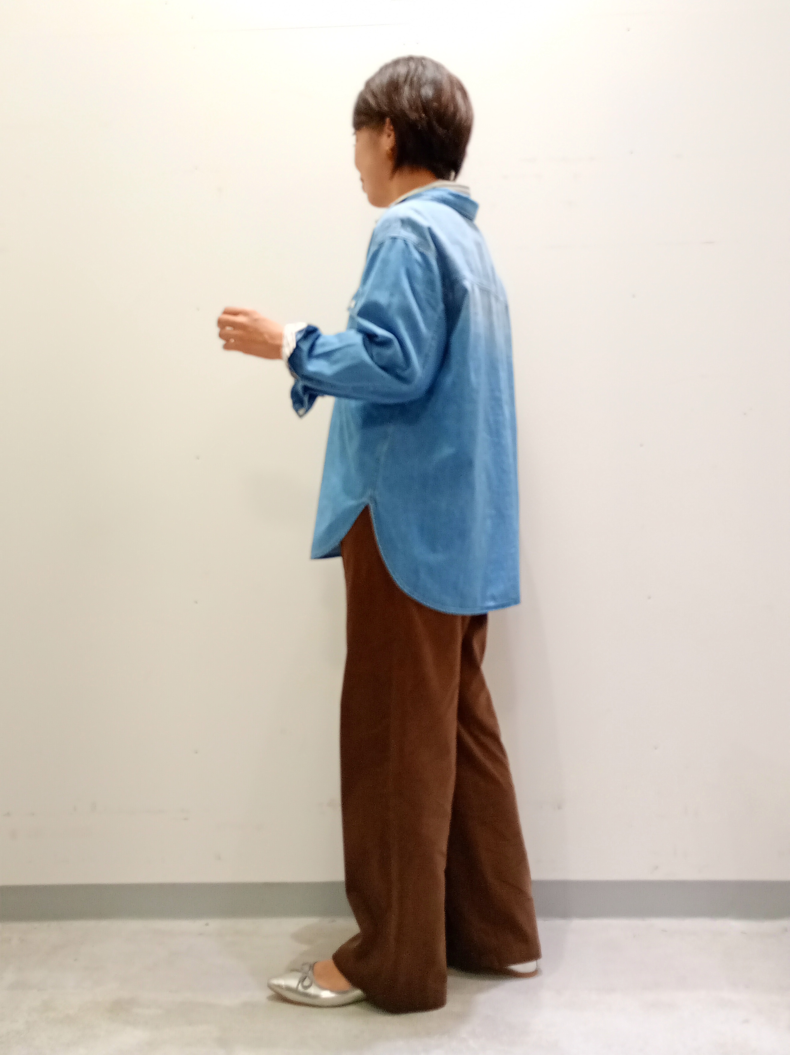 Kさんの「INDIVI｜【2WAY／ストライプ柄】ベーシックシャツ」を使ったコーディネート